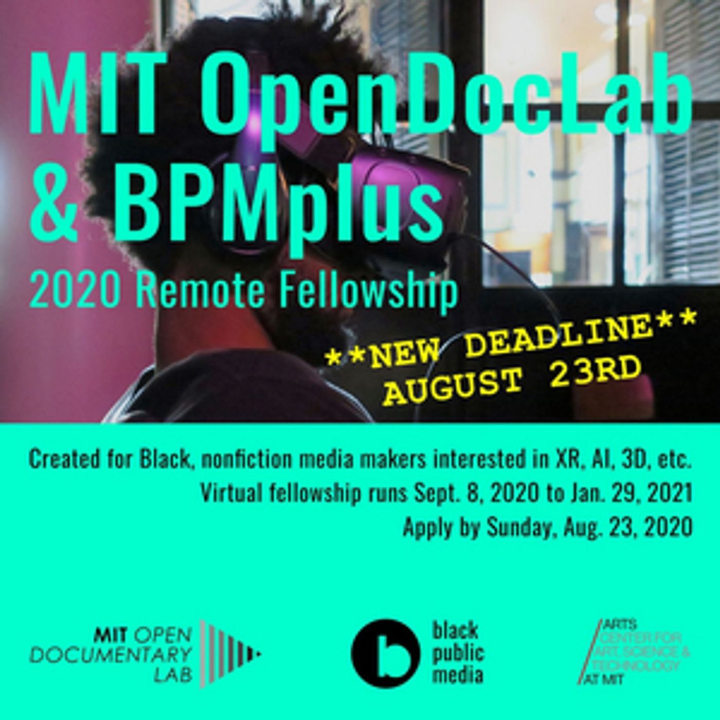 Black Public Media Announces Deadline Extension for 2020 MIT OpenDocLab and BPMplus Fellowship Black Public Media Announces Deadline Extension for 2020 MIT OpenDocLab and BPMplus Fellowship Image