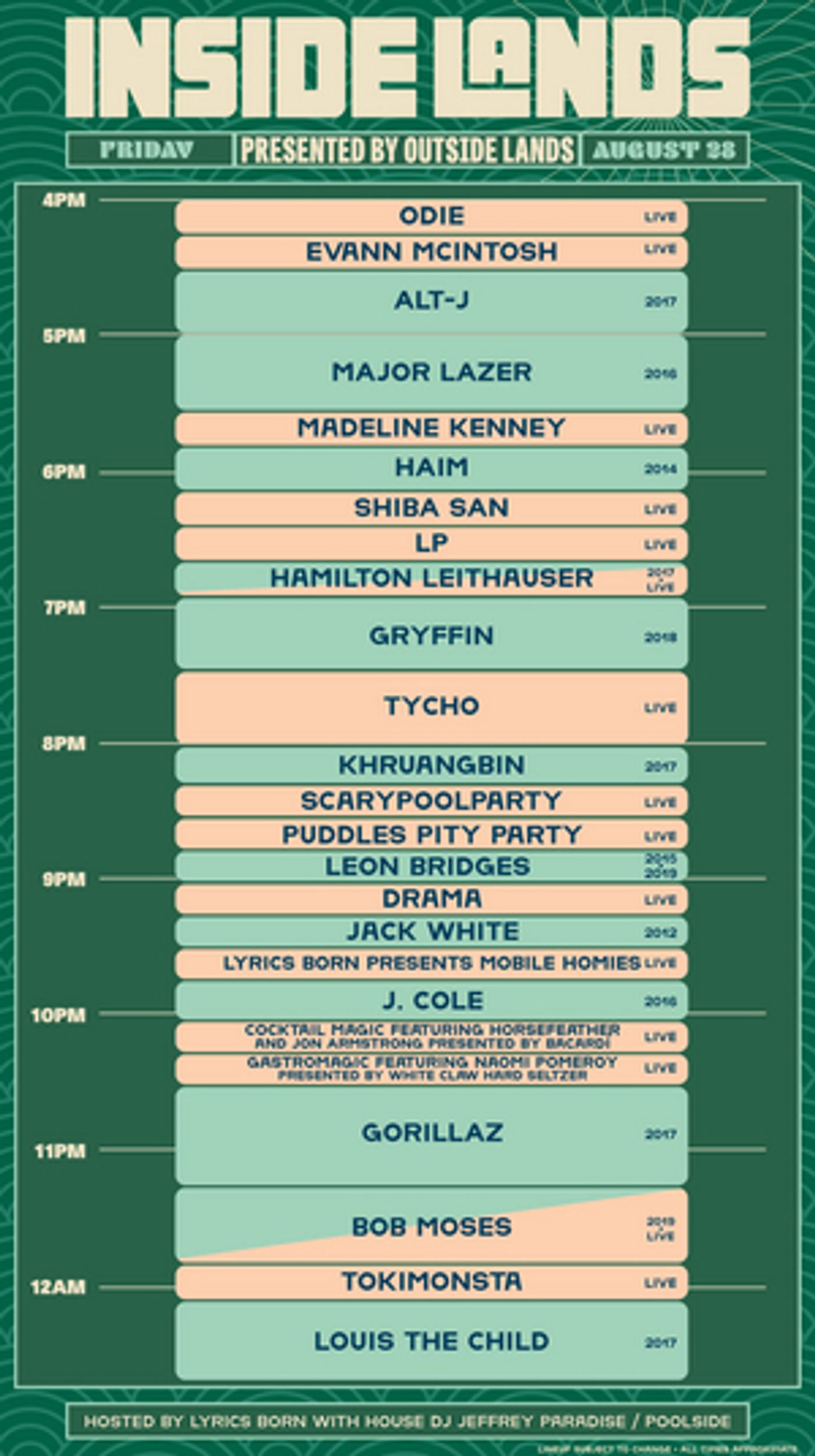 Outside Lands Announces Full Schedule for Inside Lands Virtual Festival Outside Lands Announces Full Schedule for Inside Lands Virtual Festival Image