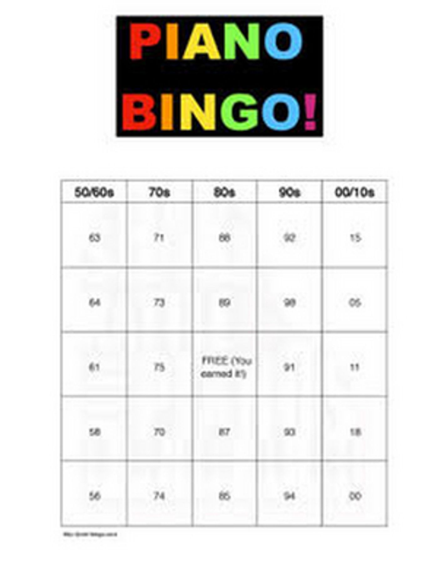 Shake Rattle & Roll Pianos Continues PIANO BINGO, NAME THAT TUNE and More Shake Rattle & Roll Pianos Continues PIANO BINGO, NAME THAT TUNE and More Image