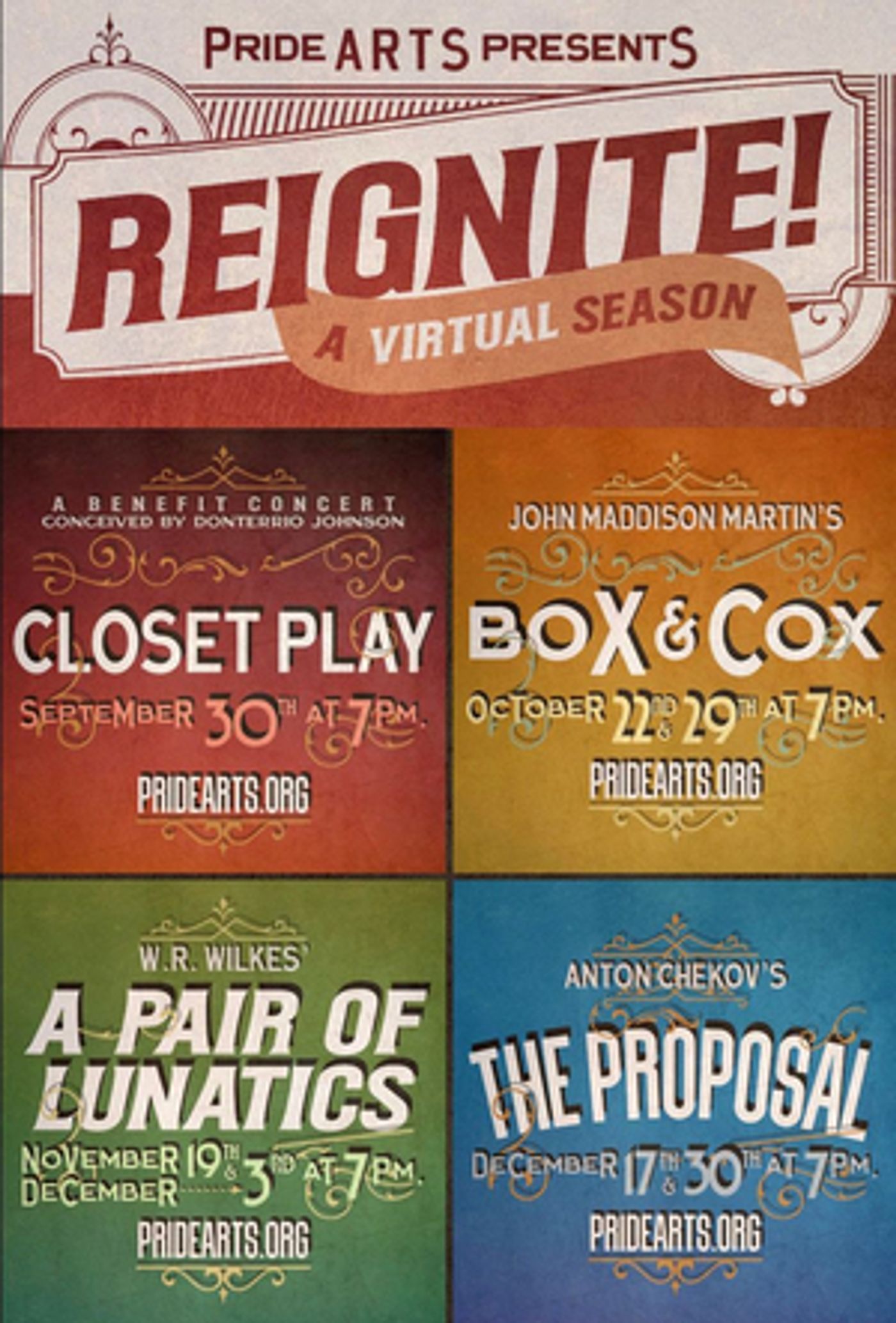 PrideArts Announces Four-Show Virtual Fall Season, REIGNITE! PrideArts Announces Four-Show Virtual Fall Season, REIGNITE! Image
