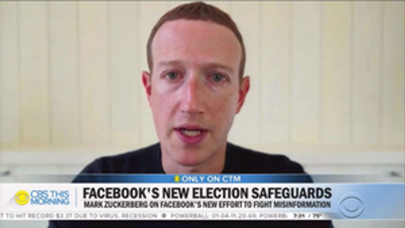 Mark Zuckerberg Talks Election Fraud on CBS THIS MORNING Mark Zuckerberg Talks Election Fraud on CBS THIS MORNING Image