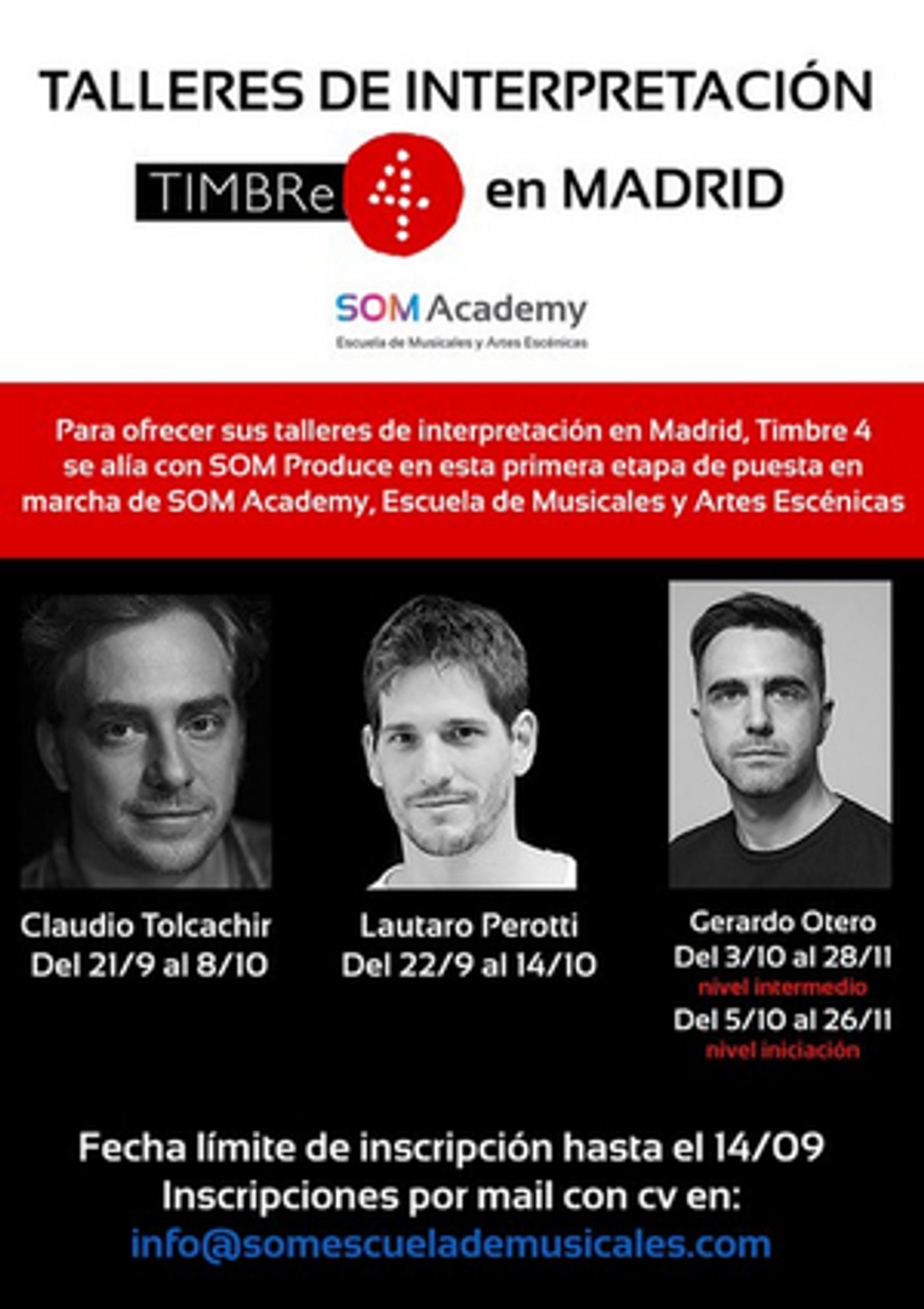 Timbre4 se une a SOM Academy para nuevos talleres de interpretación Timbre4 se une a SOM Academy para nuevos talleres de interpretación Image