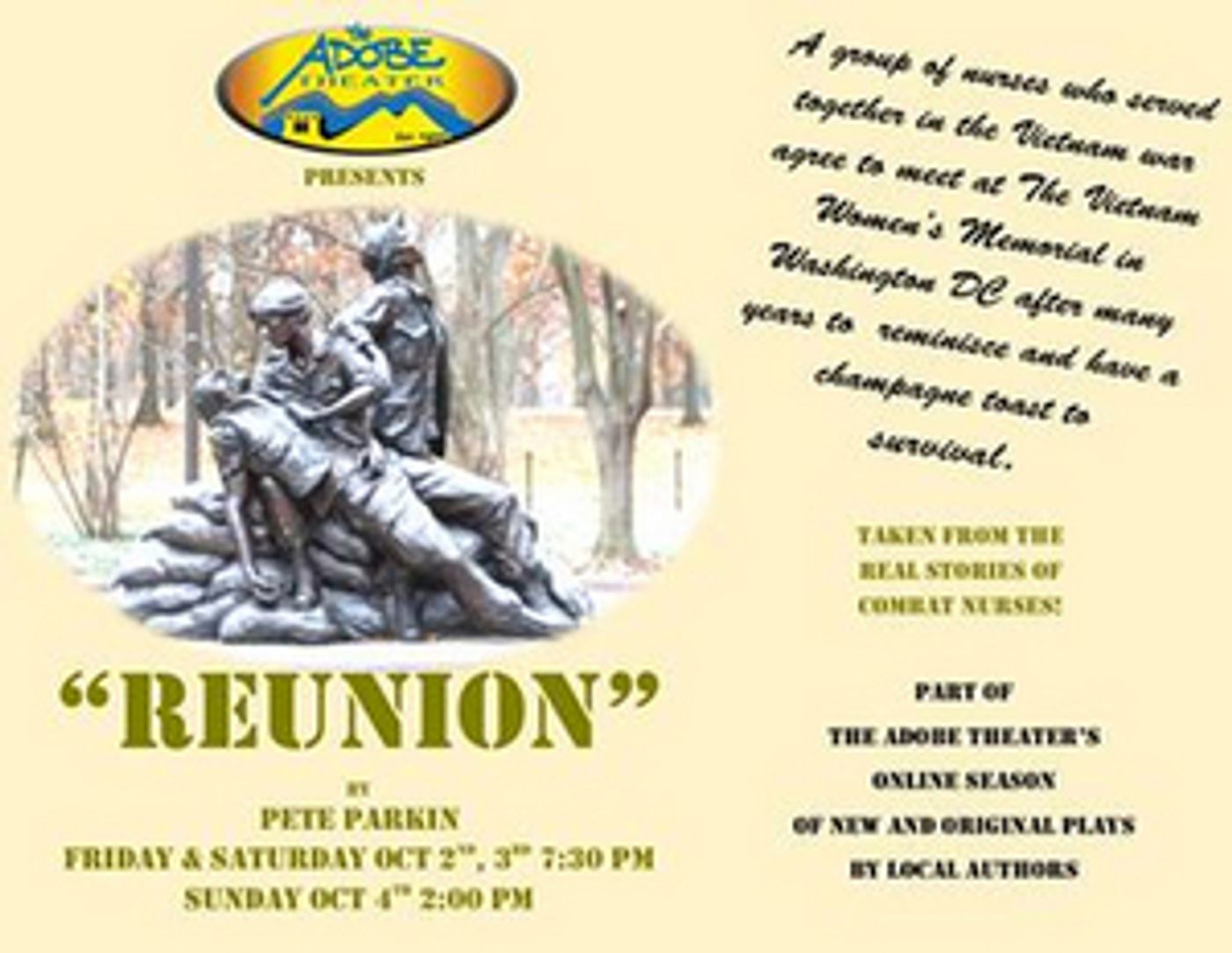 The Adobe Theater Announces Next Online Production, REUNION The Adobe Theater Announces Next Online Production, REUNION Image