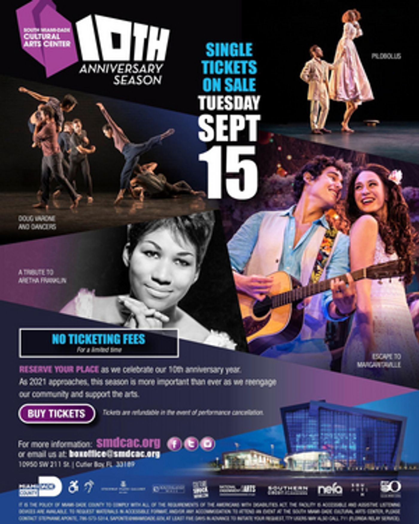 Single Tickets On Sale For South Miami-Dade Cultural Arts Center's 10th Anniversary Season Single Tickets On Sale For South Miami-Dade Cultural Arts Center's 10th Anniversary Season Image