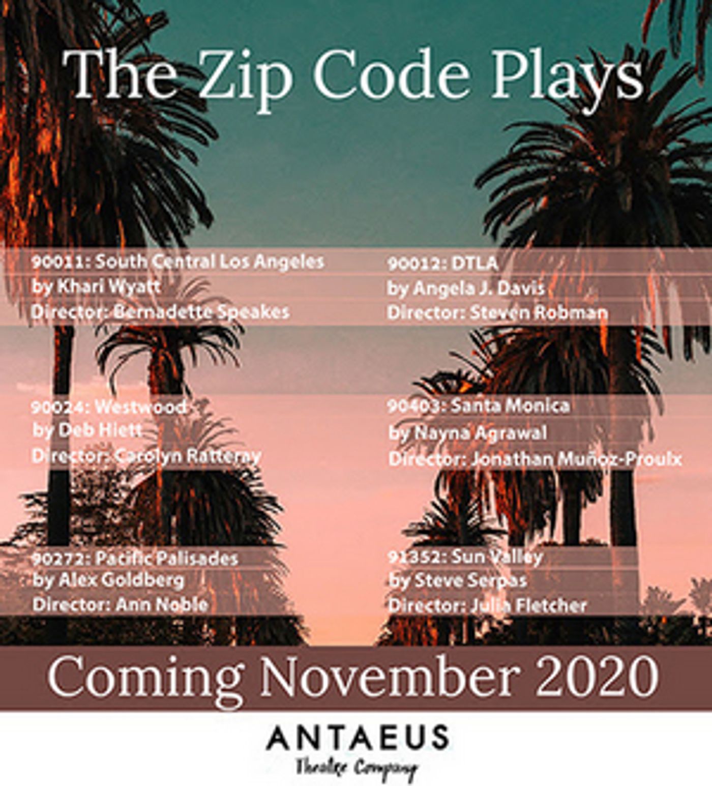 Travel to L.A. with Antaeus Theatre Company's ZIP CODE PLAYS Podcast Series  Image