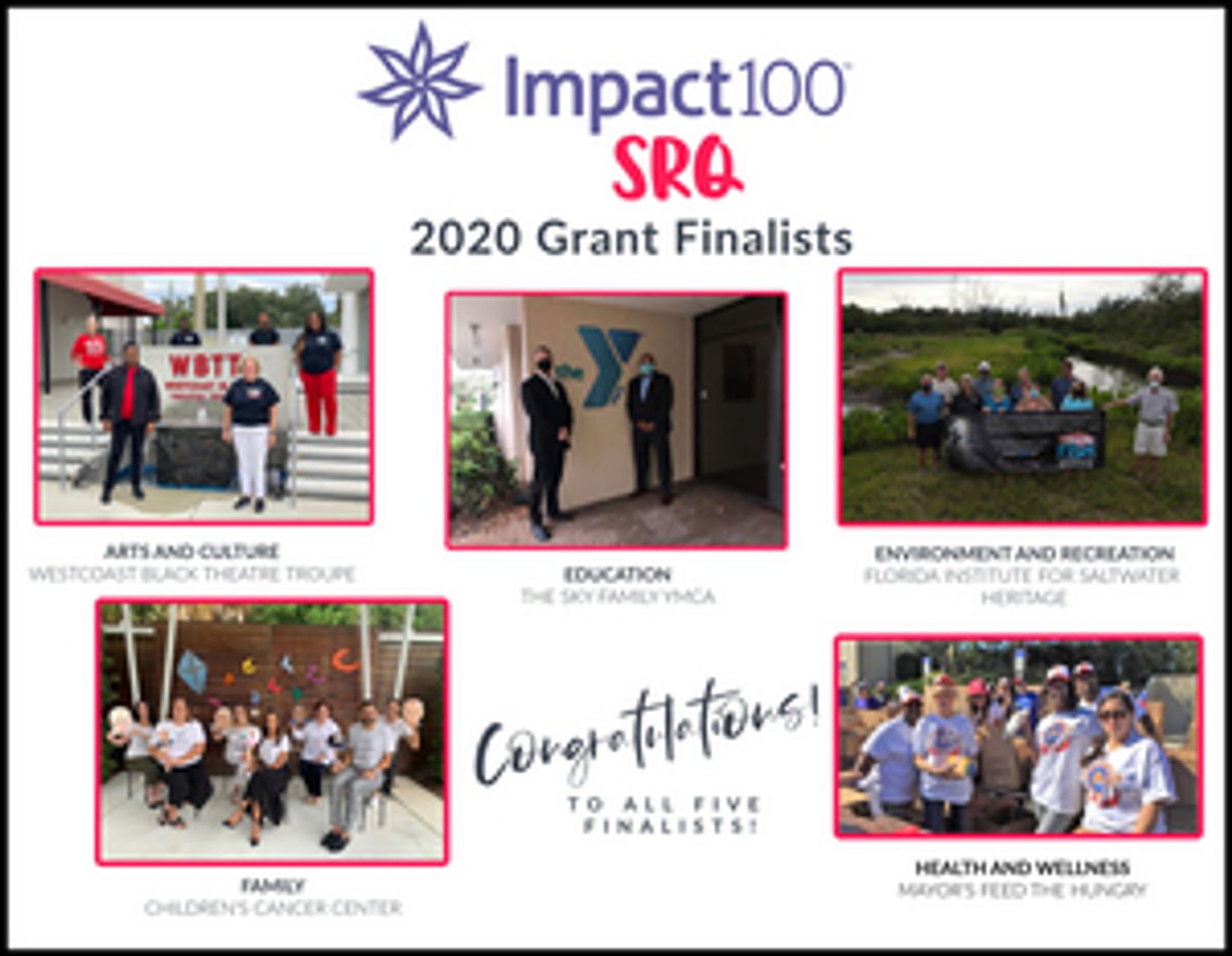 Impact100 SRQ Announces Five Grant Finalists: Will Award Three of the Nonprofits $114,000 Grants in November Impact100 SRQ Announces Five Grant Finalists: Will Award Three of the Nonprofits $114,000 Grants in November Image