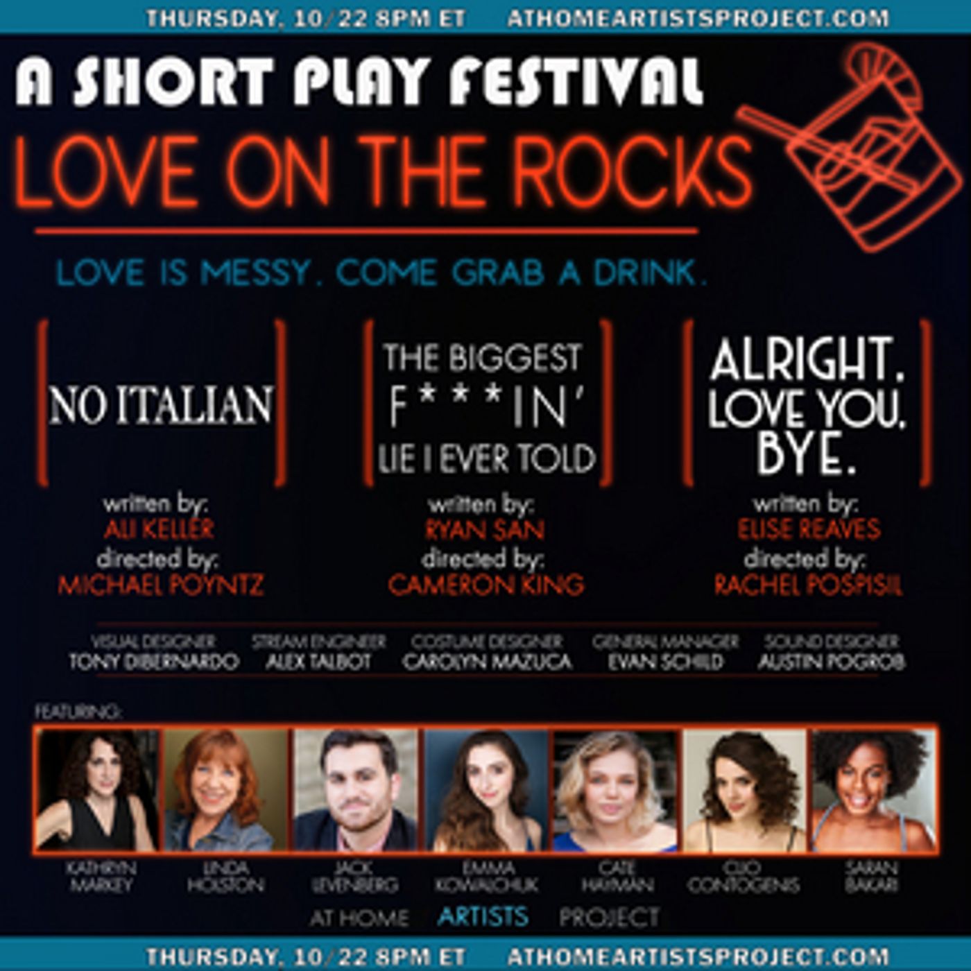 At Home Artists Project Presents Short PlayFest: LOVE ON THE ROCKS At Home Artists Project Presents Short PlayFest: LOVE ON THE ROCKS Image