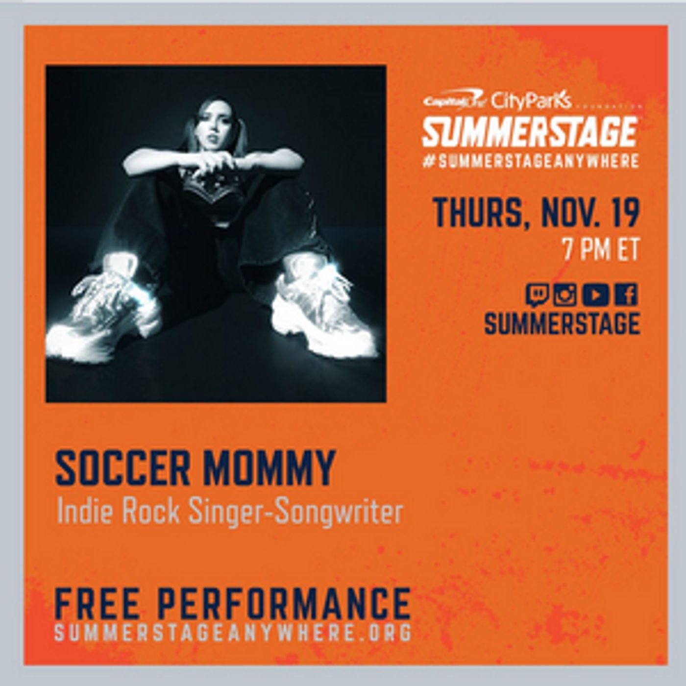 Soccer Mommy To Perform Live for SummerStage Anywhere on Nov. 19 Soccer Mommy To Perform Live for SummerStage Anywhere on Nov. 19 Image