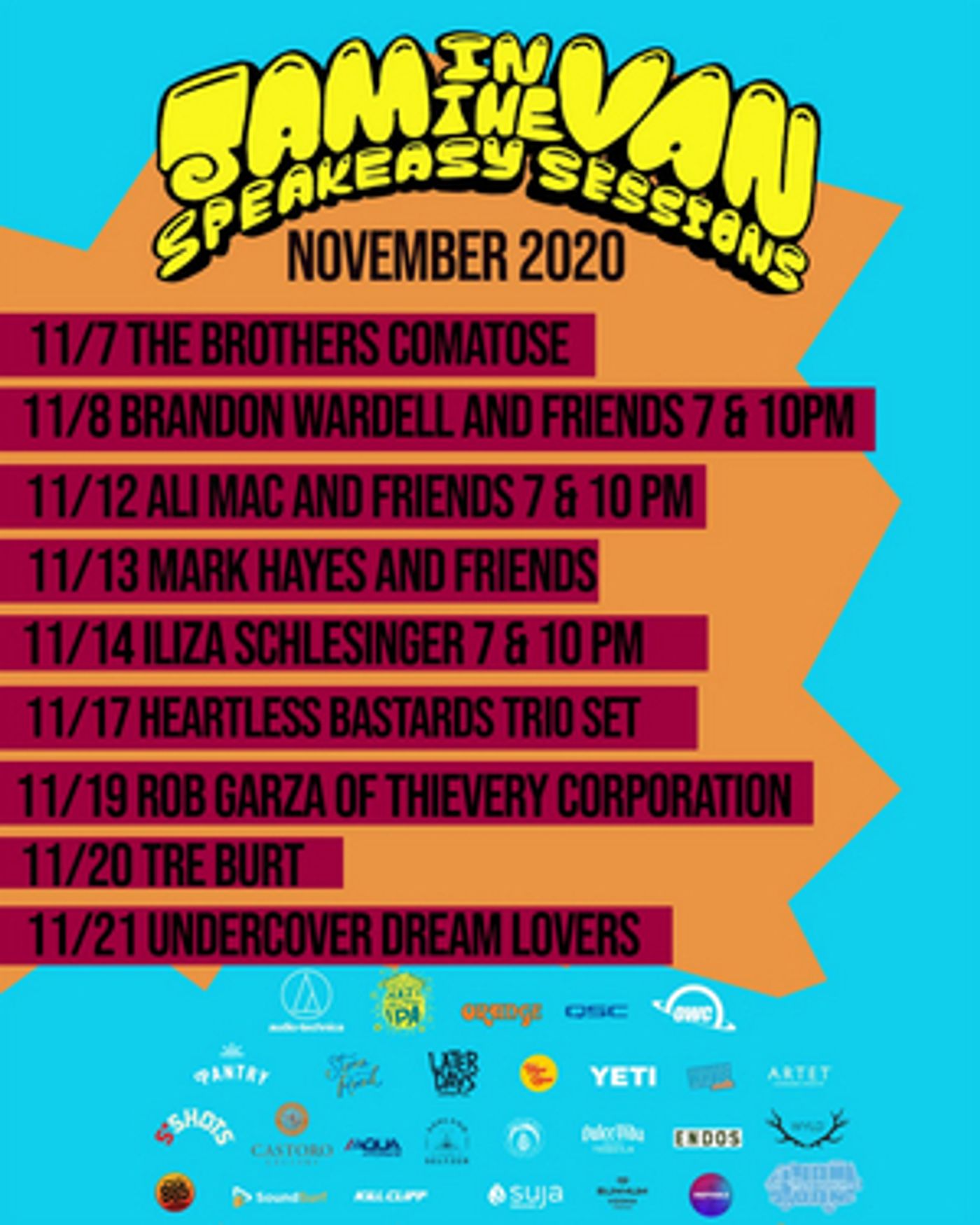 Jam In The Van Announces November Lineup for Speakeasy Sessions  Image