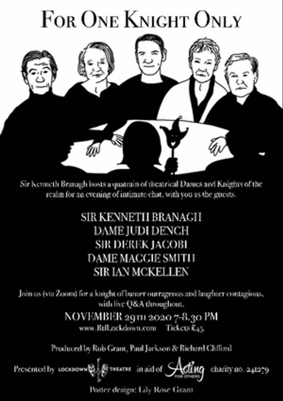 Dame Judi Dench, Sir Derek Jacobi, Sir Ian McKellen and Dame Maggie Smith Take Part in FOR ONE KNIGHT ONLY Tonight Image