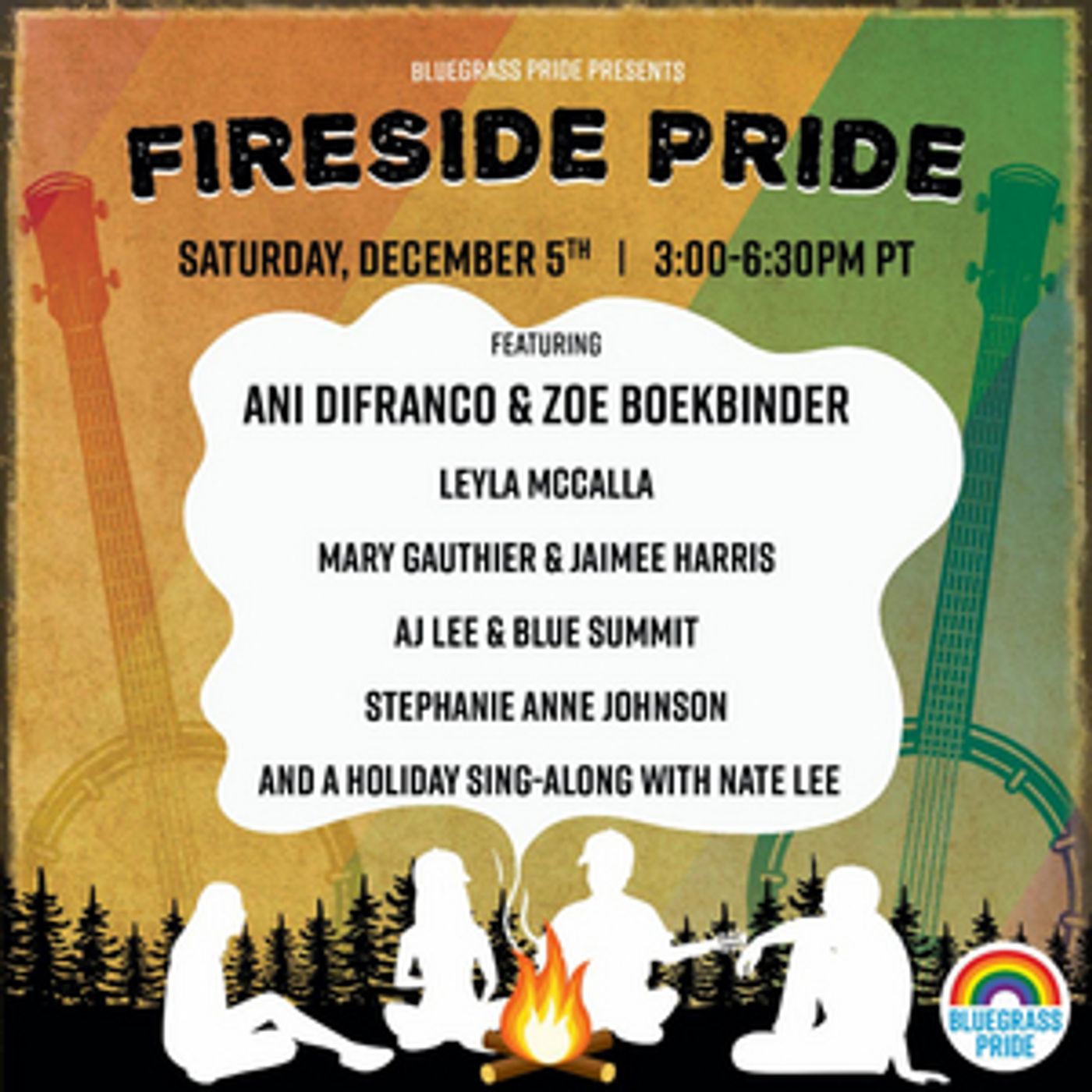 Bluegrass Pride Presents 'Fireside Pride' with Ani DiFranco & Zoe Boekbinder  Image