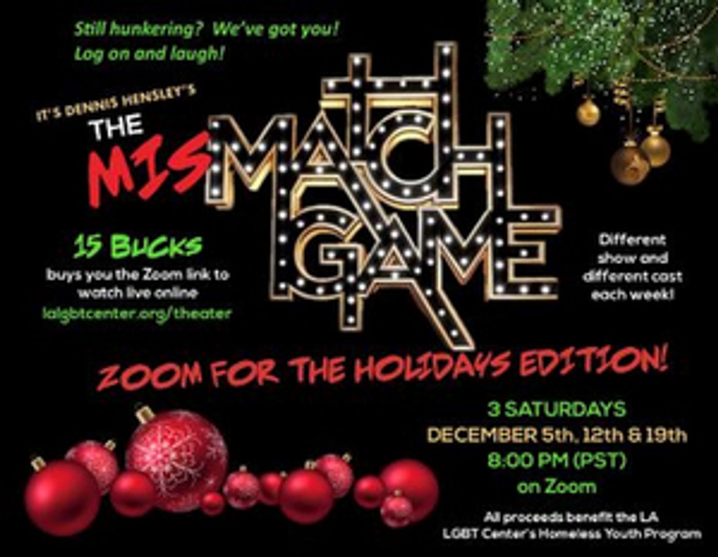 Casting Announced For THE MISMATCH GAME: ZOOM FOR THE HOLIDAYS EDITION  Image