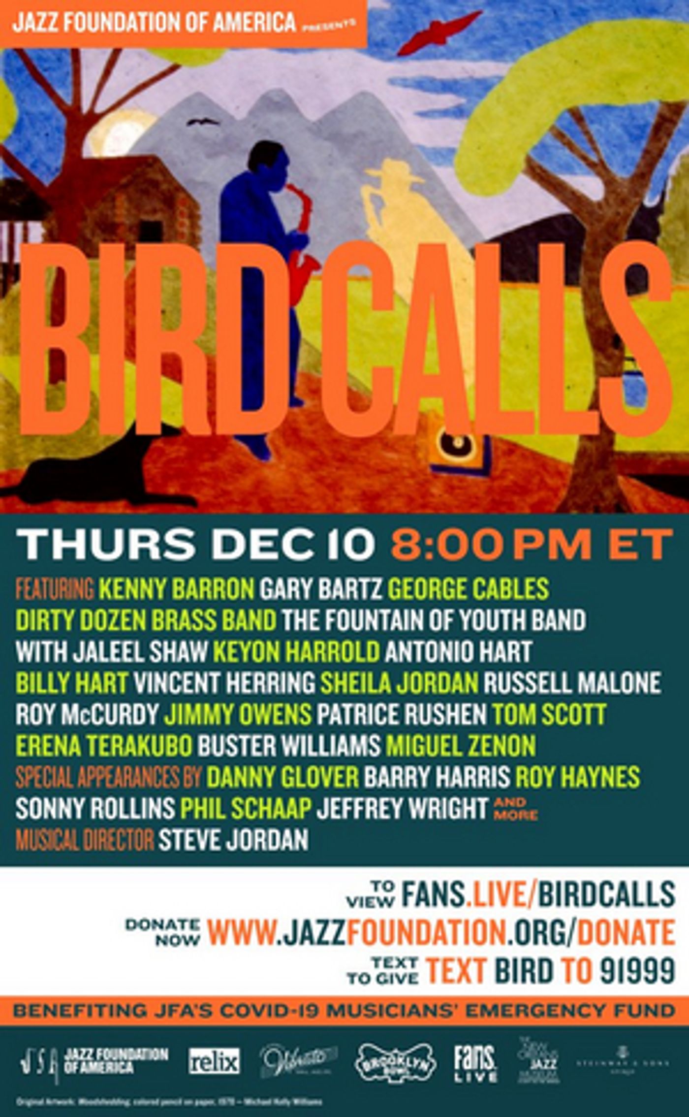 The Jazz Foundation of America Presents BIRD CALLS Livestream Concert Celebrating Charlie Parker  Image