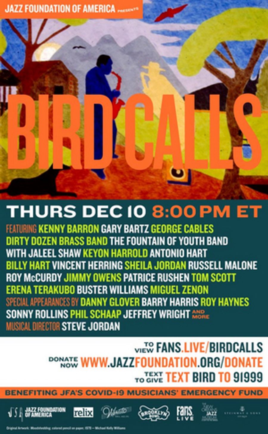 The Jazz Foundation of America Presents BIRD CALLS Livestream Concert Celebrating Charlie Parker Image