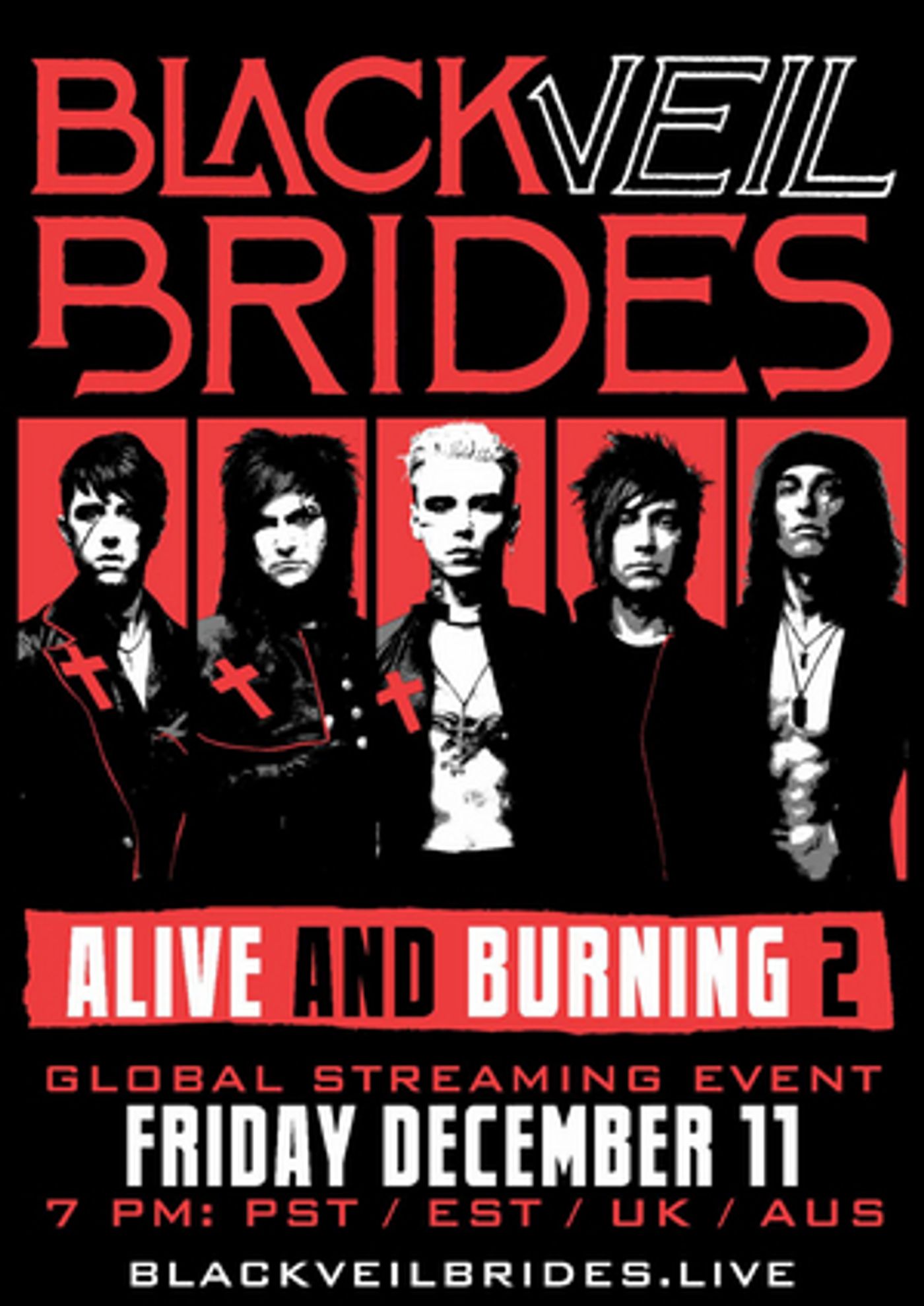 BLACK VEIL BRIDES Announce Global Streaming Event on December 11 BLACK VEIL BRIDES Announce Global Streaming Event on December 11 Image