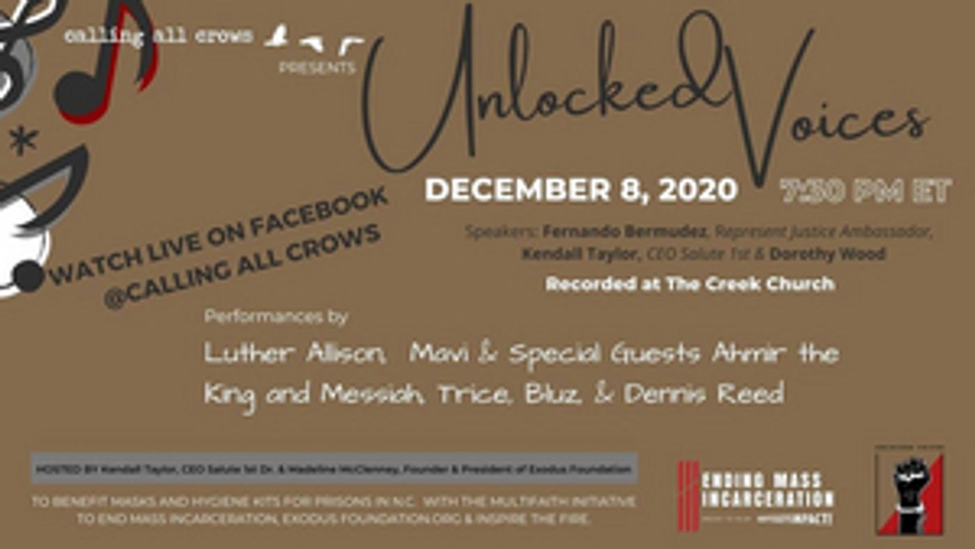 Unlocked Voices Announces Fourth Livestream Fundrasing Event  Image