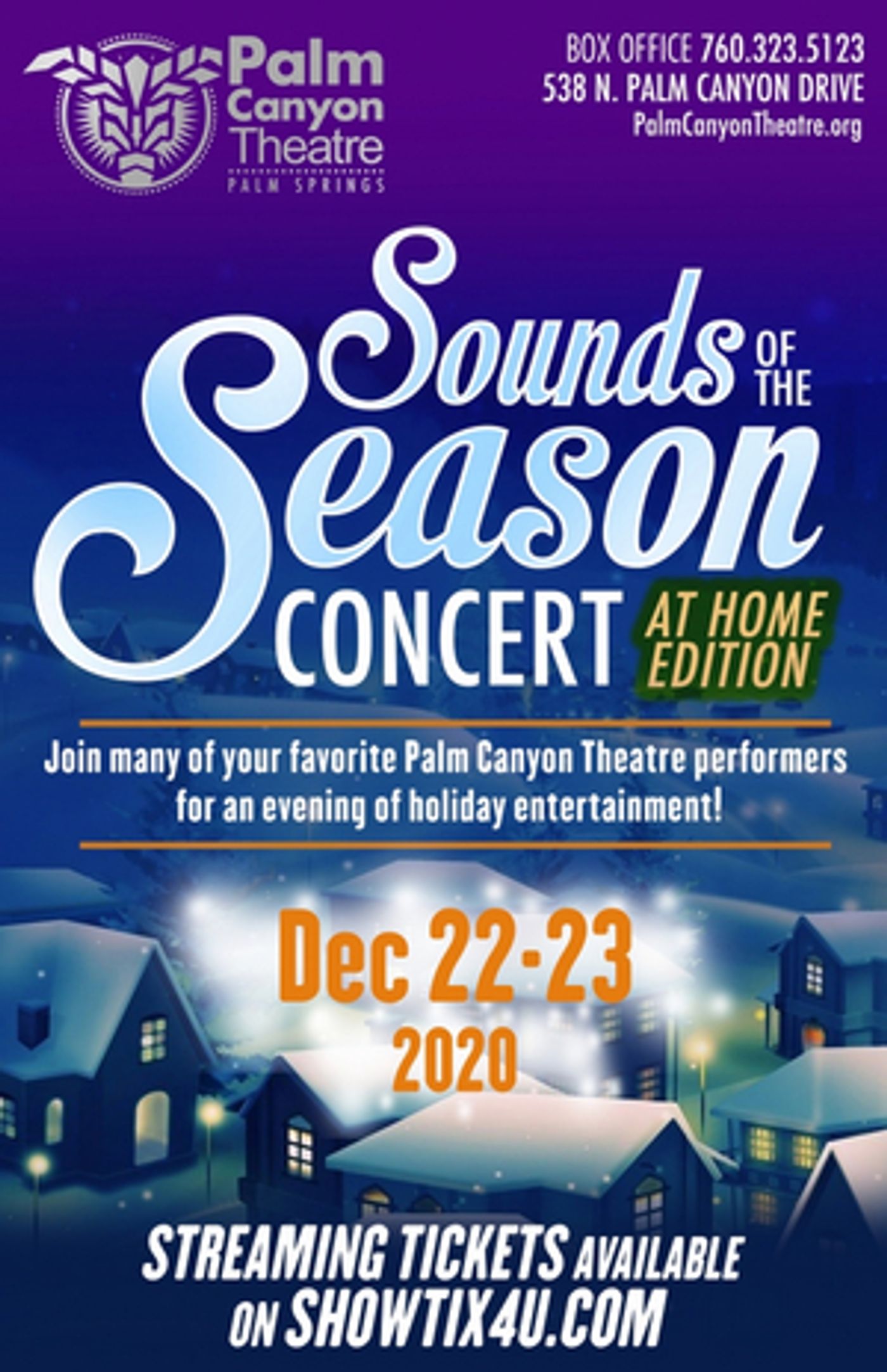 Palm Canyon Theatre Presents A Streaming Holiday Concert SOUNDS OF THE SEASON: AT HOME EDITION  Image