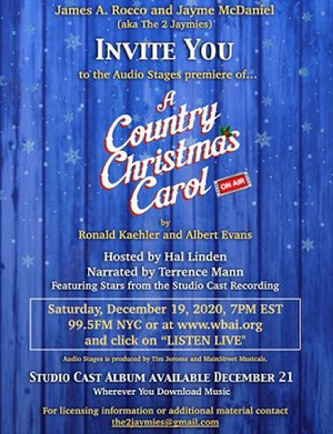 Interview: A COUNTRY CHRISTMAS CAROL, ON AIR at Audio Stages  Image