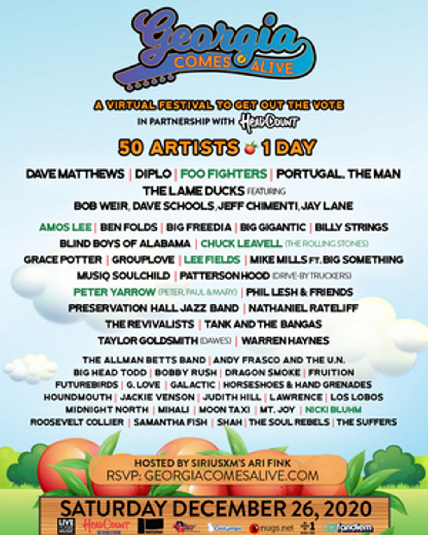 Foo Fighters, Amos Lee, Lee Fields & More Added To GEORGIA COMES ALIVE Foo Fighters, Amos Lee, Lee Fields & More Added To GEORGIA COMES ALIVE Image