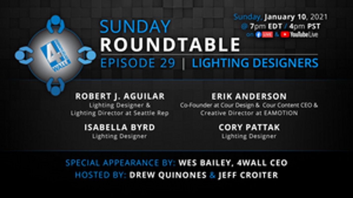 4Wall Entertainment's Sunday Roundtable Series Returns With a Panel on Lighting Designers  Image