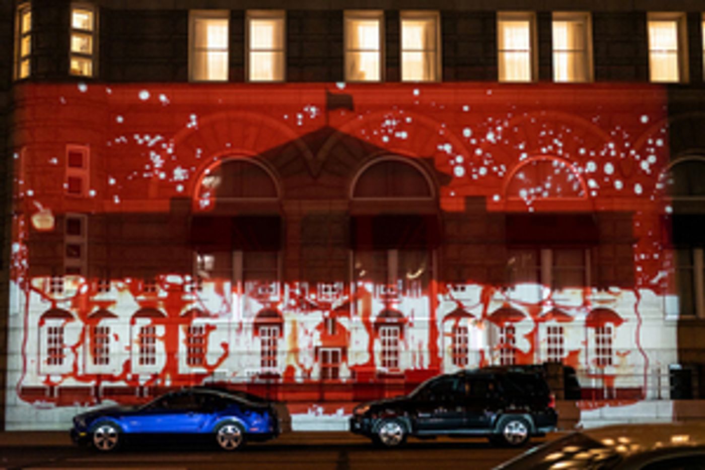 a/political Presents New Public Art Projection from Andrei Molodkin with Robin Bell  Image