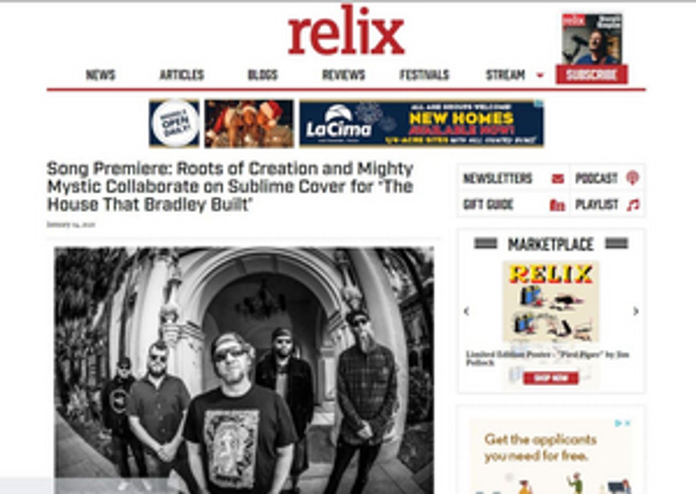 Roots of Creation Hits Pollstar's Top 100 Livestreamers Chart for 2020  Image