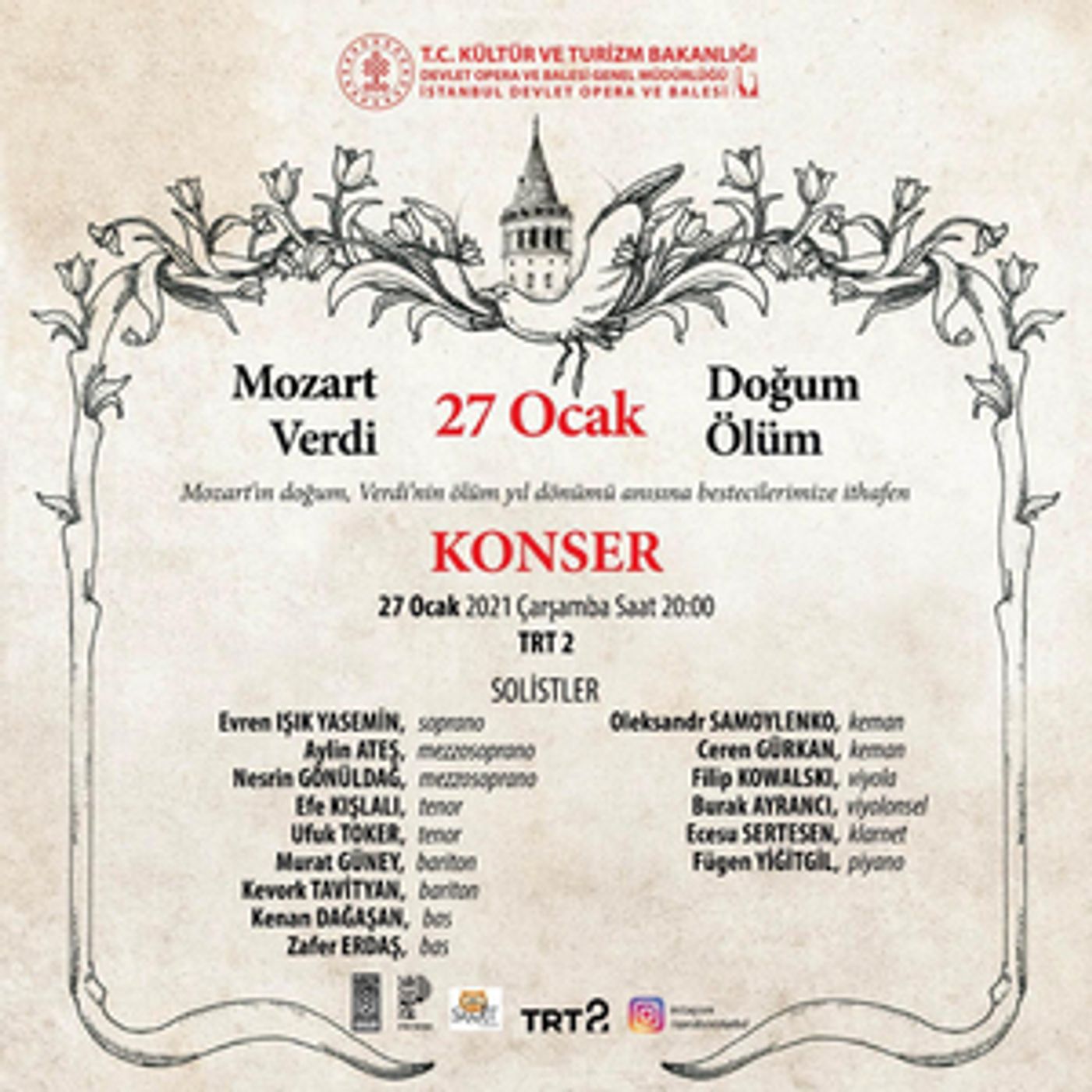 Opera Bale İstanbul Presents Concert Dedicated to Mozart's Birth and Verdi's Death Opera Bale İstanbul Presents Concert Dedicated to Mozart's Birth and Verdi's Death Image