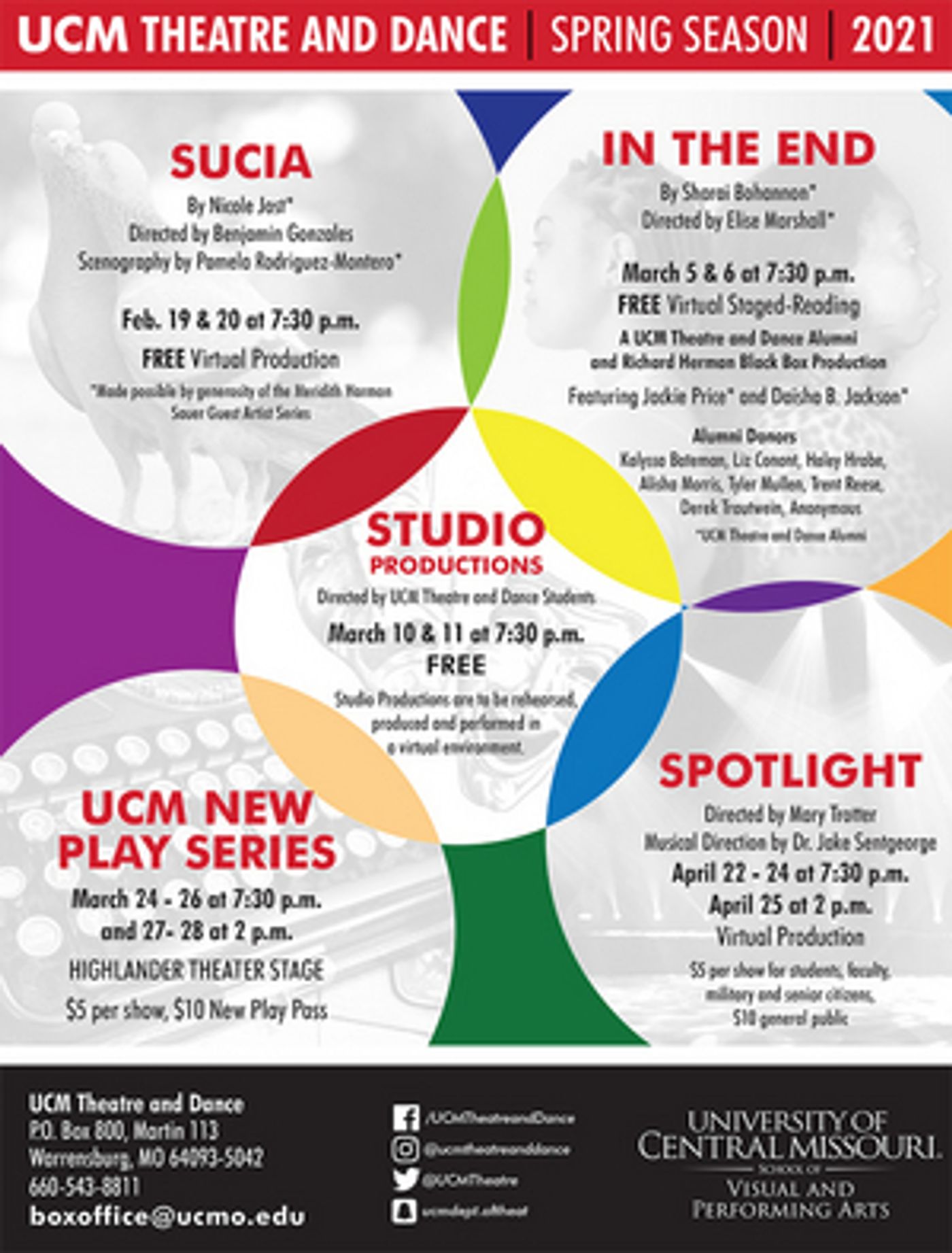 University of Central Missouri Theatre and Dance Announces Spring 2021 Mainstage Season University of Central Missouri Theatre and Dance Announces Spring 2021 Mainstage Season Image