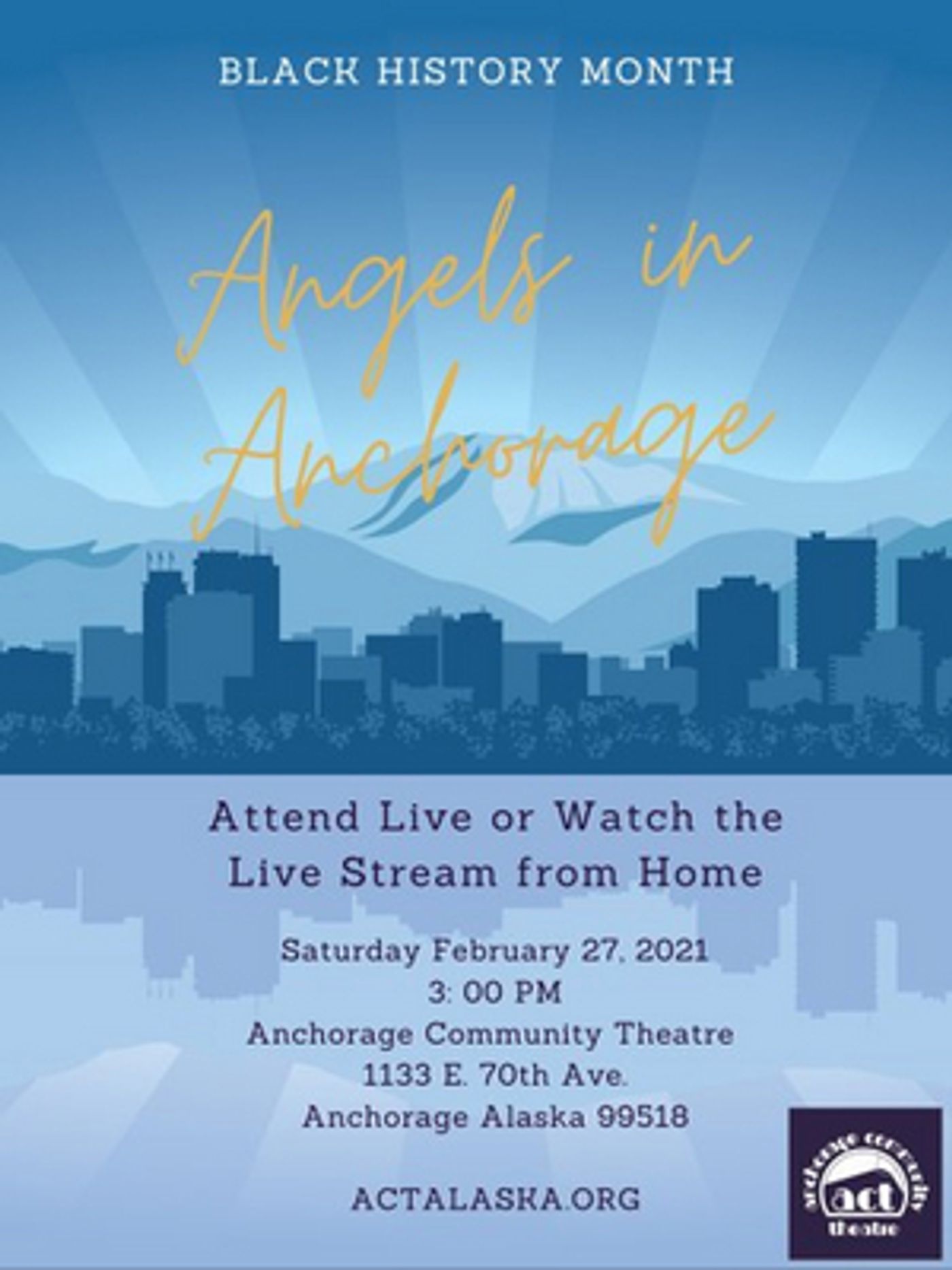 Anchorage Community Theatre Presents ANGELS IN ANCHORAGE Anchorage Community Theatre Presents ANGELS IN ANCHORAGE Image