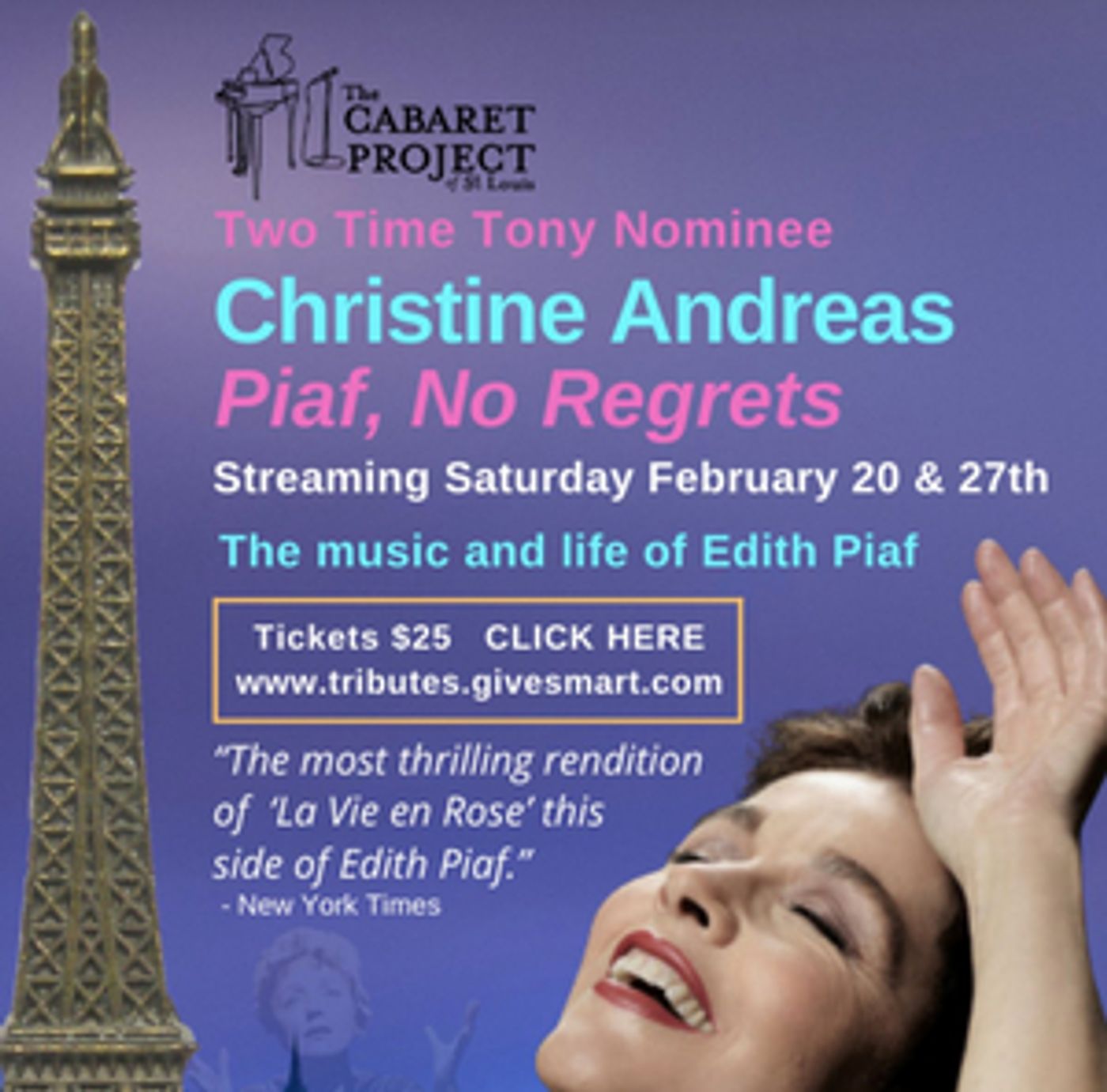 Christine Andreas sings 'Piaf, No Regrets' from the Cabaret Project St. Louis  Image