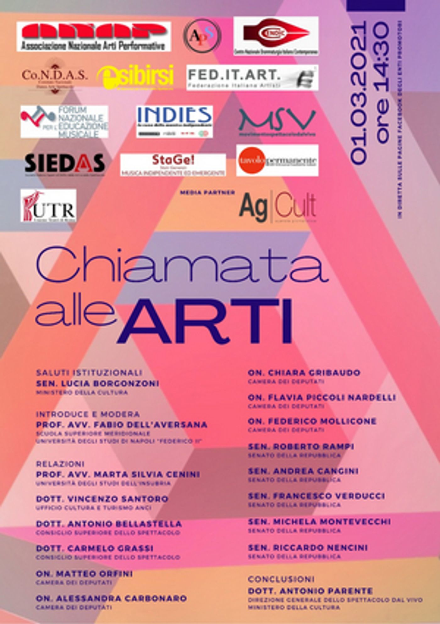 CHIAMATA ALLE ARTI   Convegno Organizzato Dal P.A.P. PATTO per le ARTI PERFORMATIVE  Image