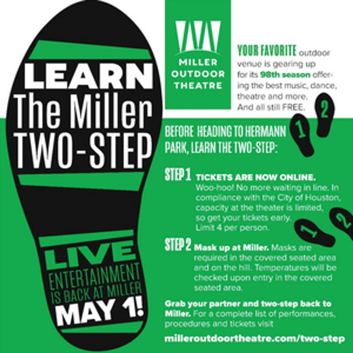 Miller Outdoor Theatre Reopens on May 1  Image