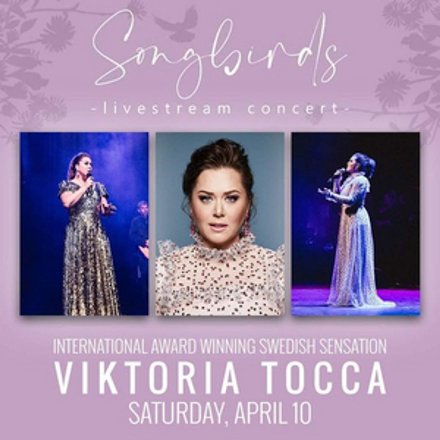 SONGBIRDS - CONCERT WITH VIKTORIA TOCCA  Streaming Concert 10th of April at 8 pm CET  Image