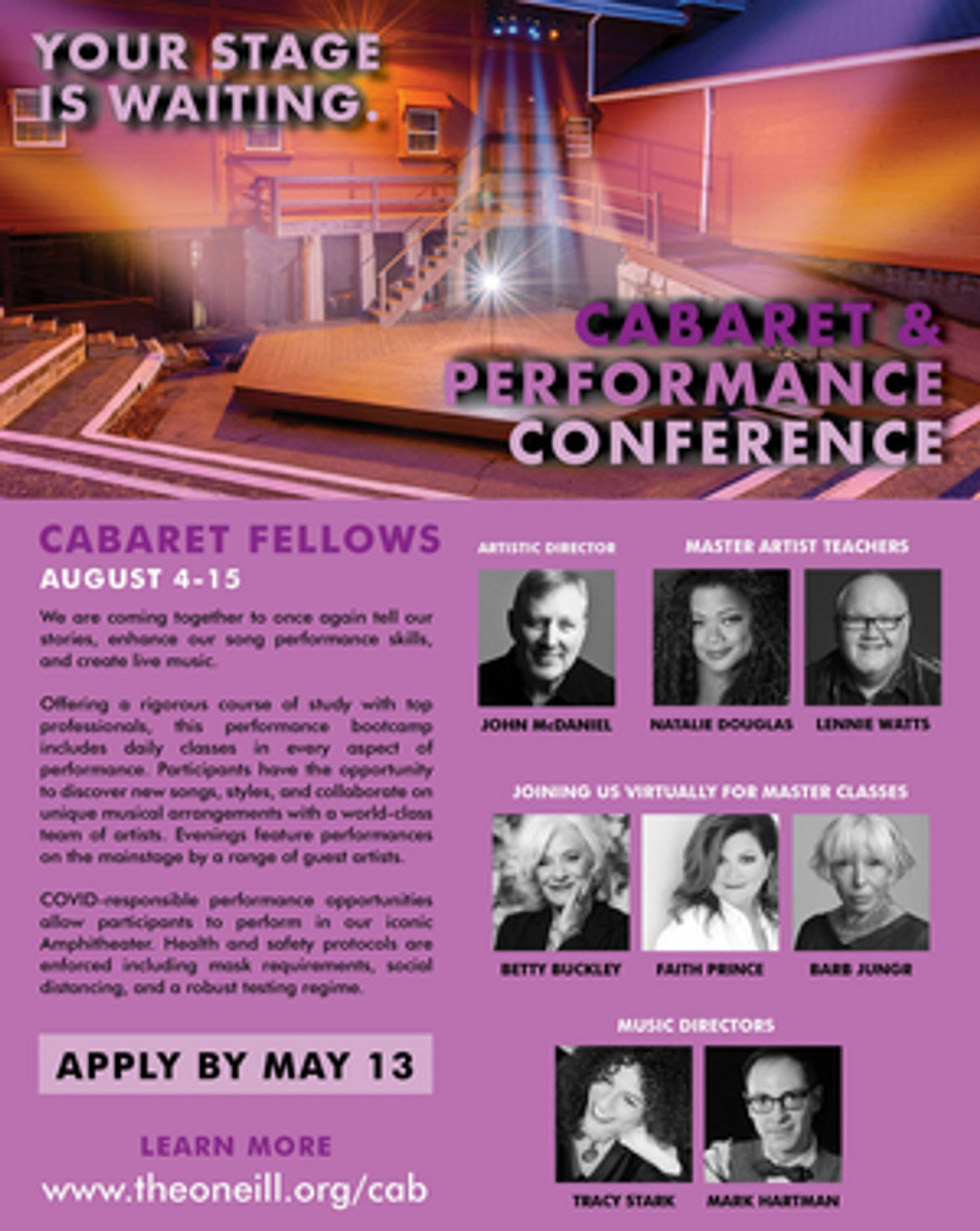 O'Neill Cabaret Conference Returns To Live Sessions For 2021: Applications For Cabaret Fellows Now Being Accepted  Image