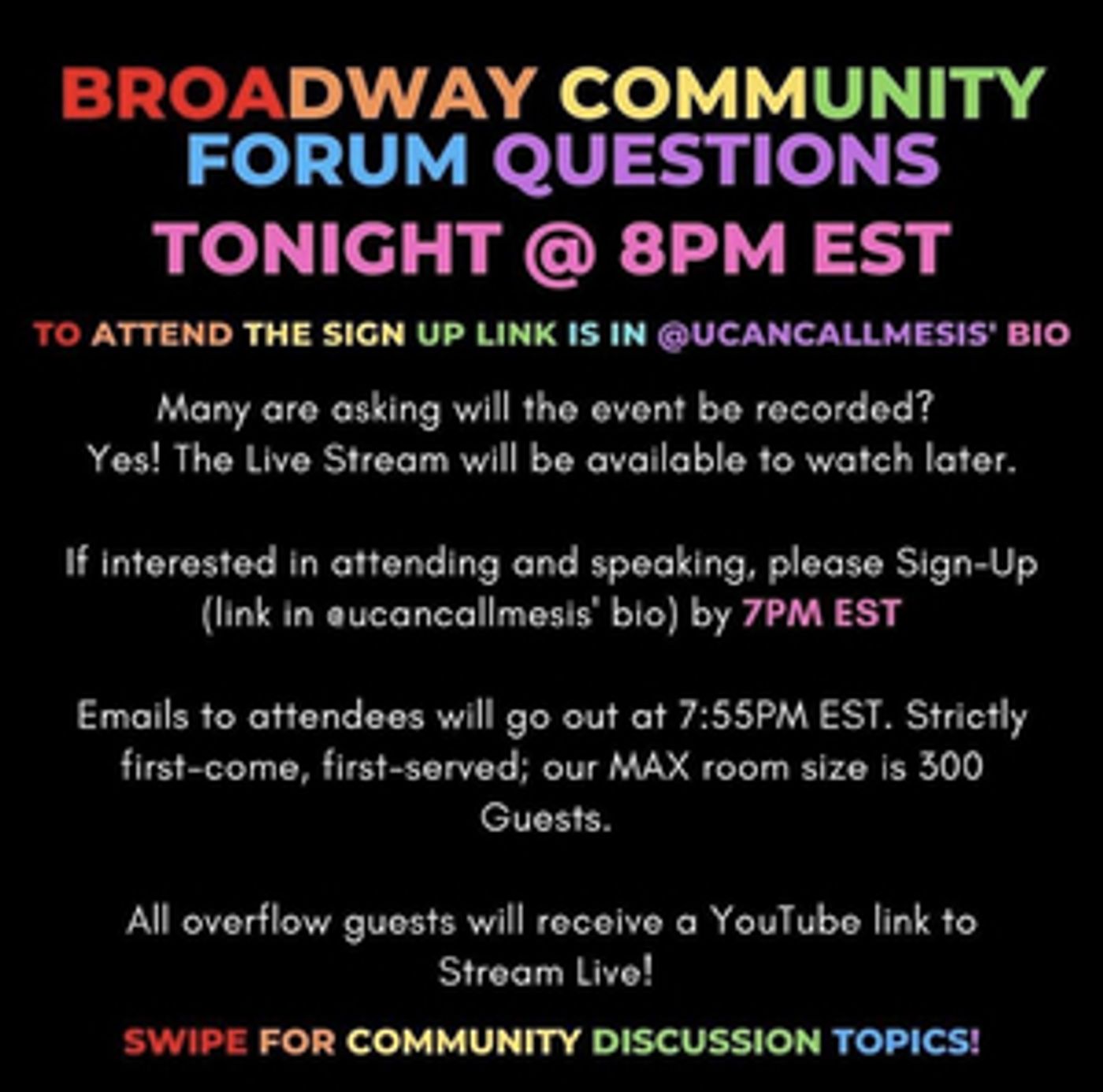 Student Blog: Broadway Community Forum  Image