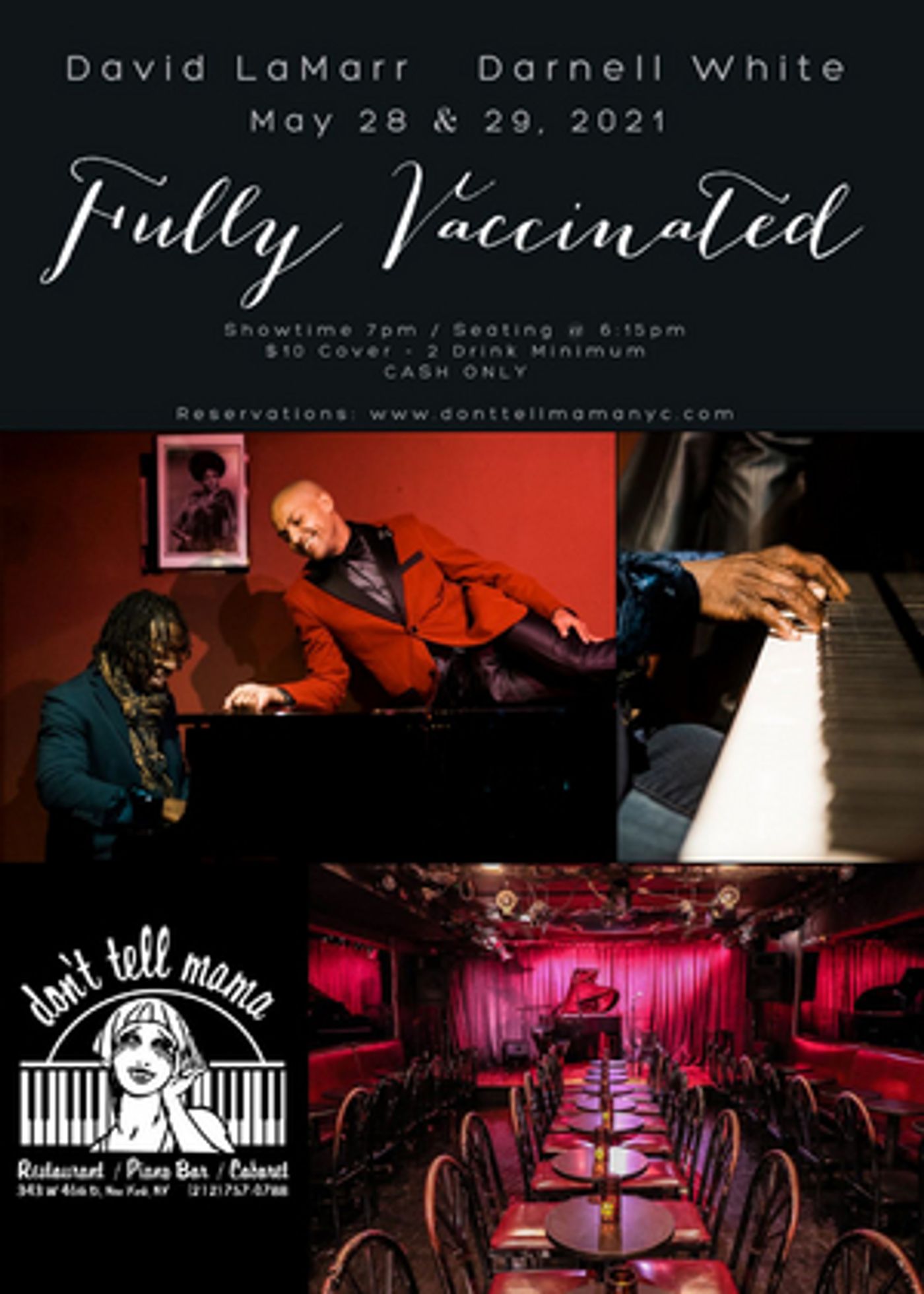 David LaMarr & Darnell White Arrive at Don't Tell Mama on May 28th with FULLY VACCINATED  Image