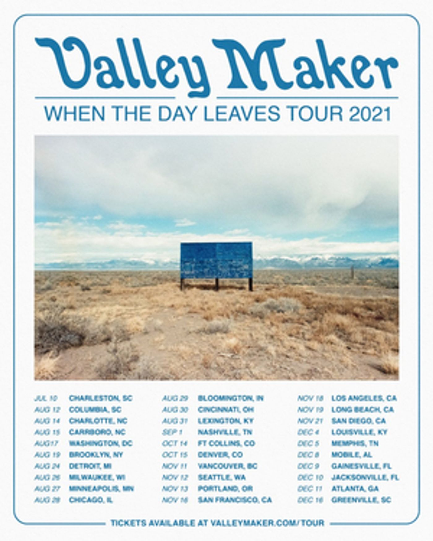 VALLEY MAKER Announces North American Tour Dates  Image