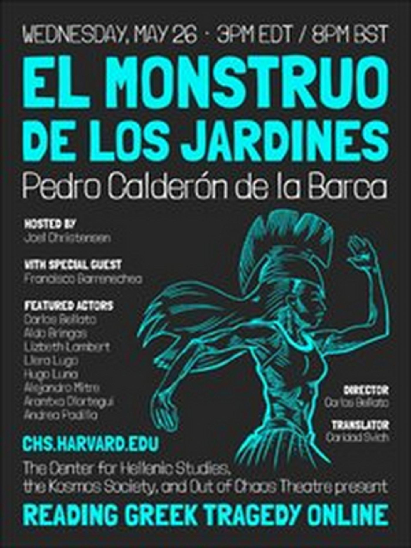 Cast Announced for EL MONSTRUO DE LOS JARDINES Presented by Reading Greek Tragedy Online Cast Announced for EL MONSTRUO DE LOS JARDINES Presented by Reading Greek Tragedy Online Image