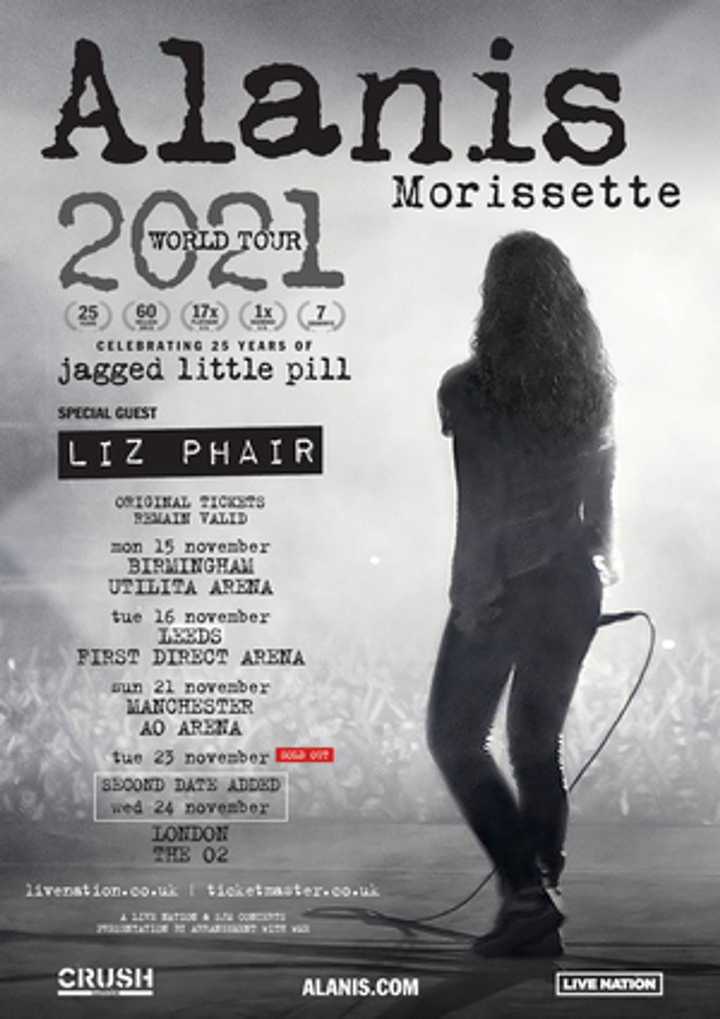 Alanis Morissette Announces Tour Dates Celebrating 25 Years of 'Jagged Little Pill' Alanis Morissette Announces Tour Dates Celebrating 25 Years of 'Jagged Little Pill' Image