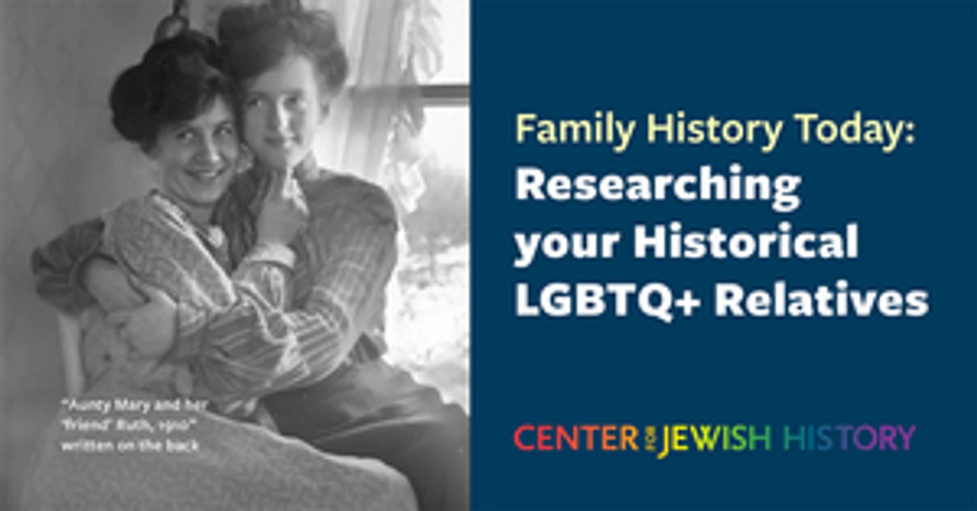 Center for Jewish History Announces June Events to Focus on LGBTQ+ History  Image