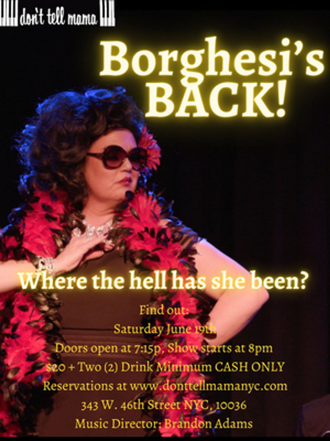Leanne Borghesi Premieres New Series BORGHESI'S BACK! at Don't Tell Mama on June 19th  Image