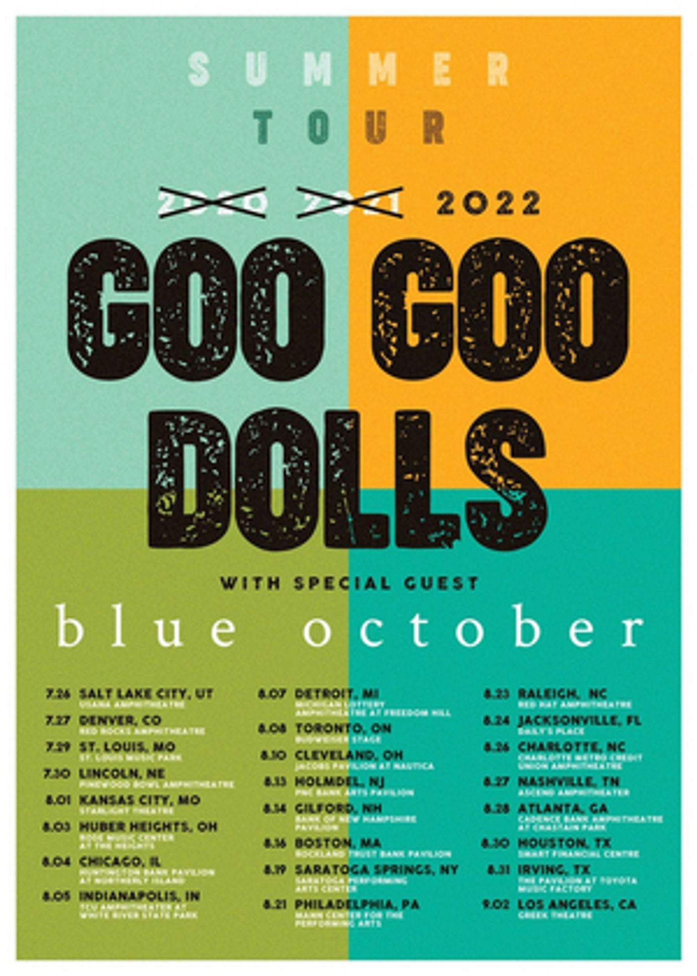 Goo Goo Dolls Announce Summer 2022 North American Tour Dates Goo Goo Dolls Announce Summer 2022 North American Tour Dates Image