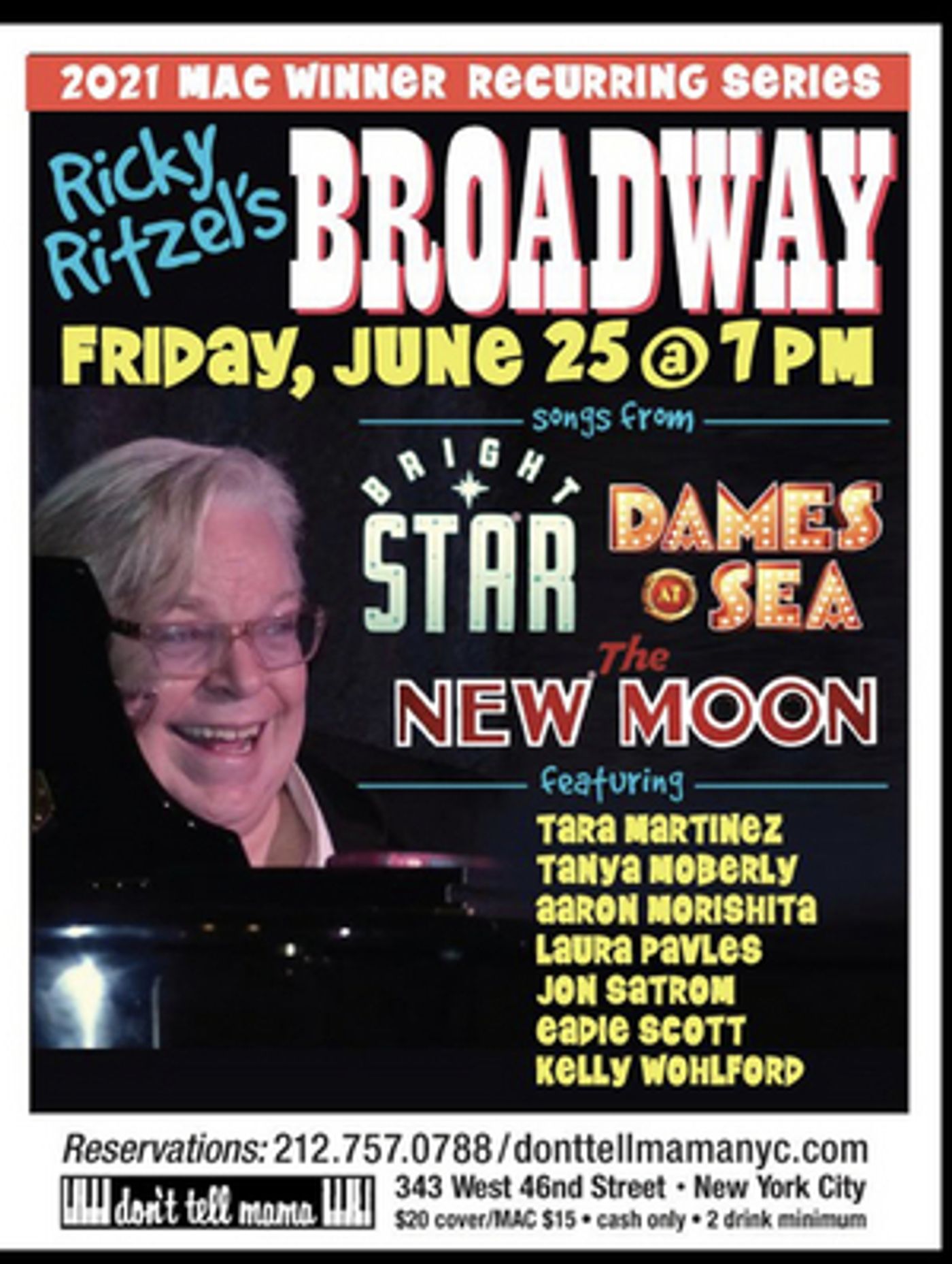 Review: RICKY RITZEL'S BROADWAY Salutes Bright Star, The New Moon, and Dames at Sea at Don't Tell Mama  Image