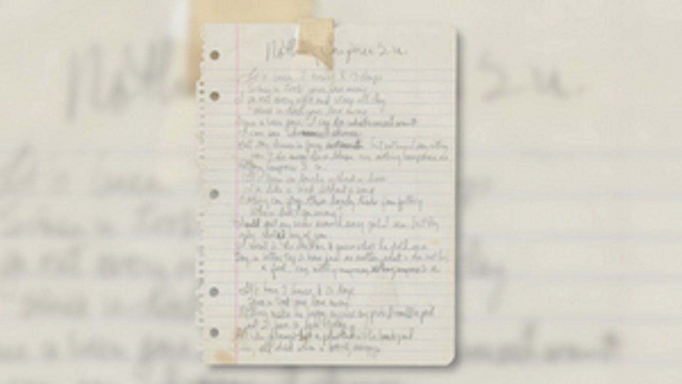 Prince's Handwritten Lyrics for 'Nothing Compares 2 U' Sold for $150,986 at Auction  Image