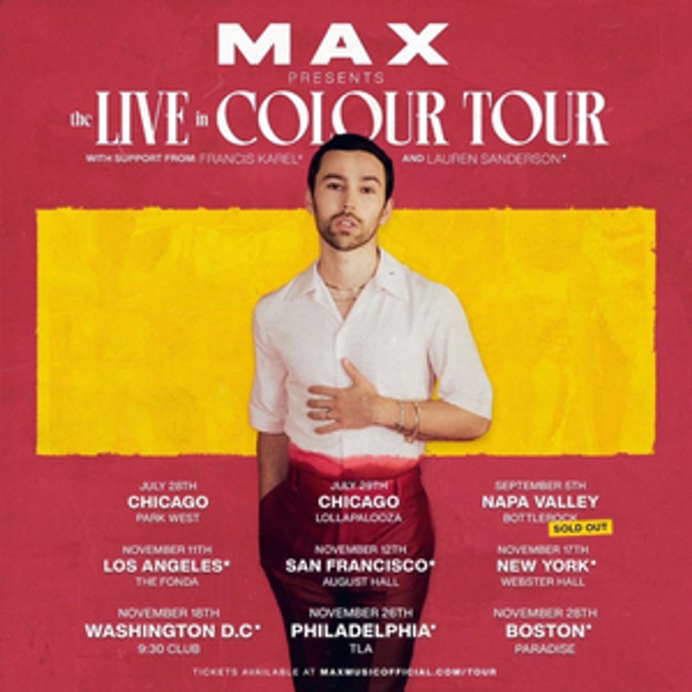 MAX Announces Fall North American Tour & Performs on THE BACHELORETTE MAX Announces Fall North American Tour & Performs on THE BACHELORETTE Image