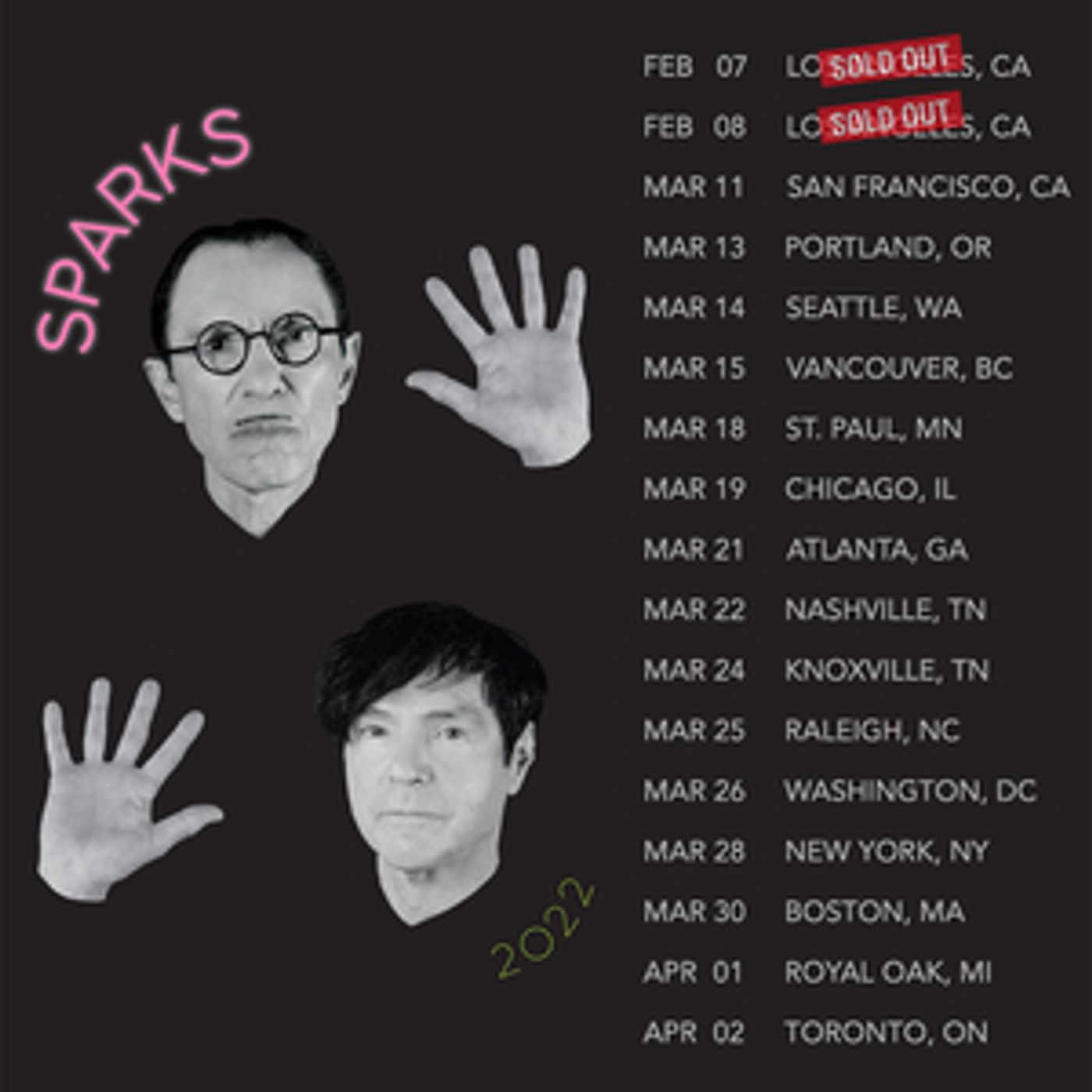 Sparks Announce North American Headline Tour Sparks Announce North American Headline Tour Image