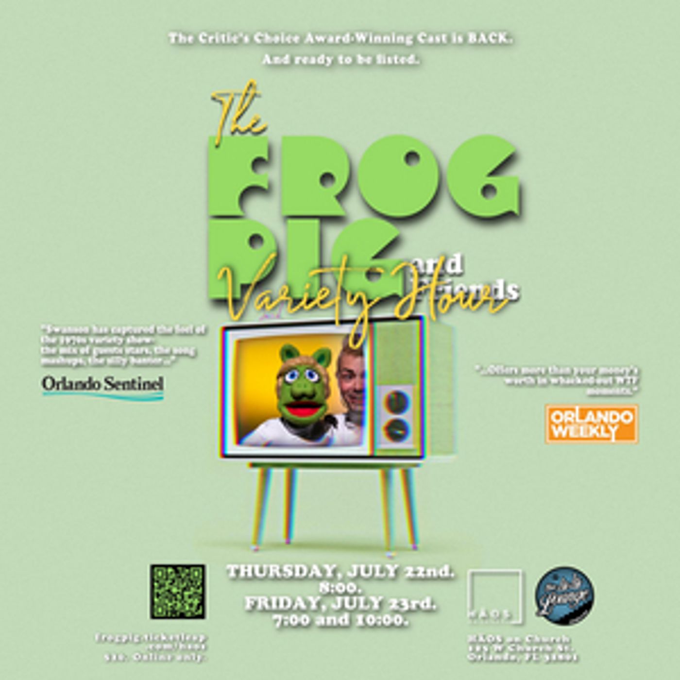 THE FROGPIG AND FRIENDS VARIETY HOUR is Back  Image
