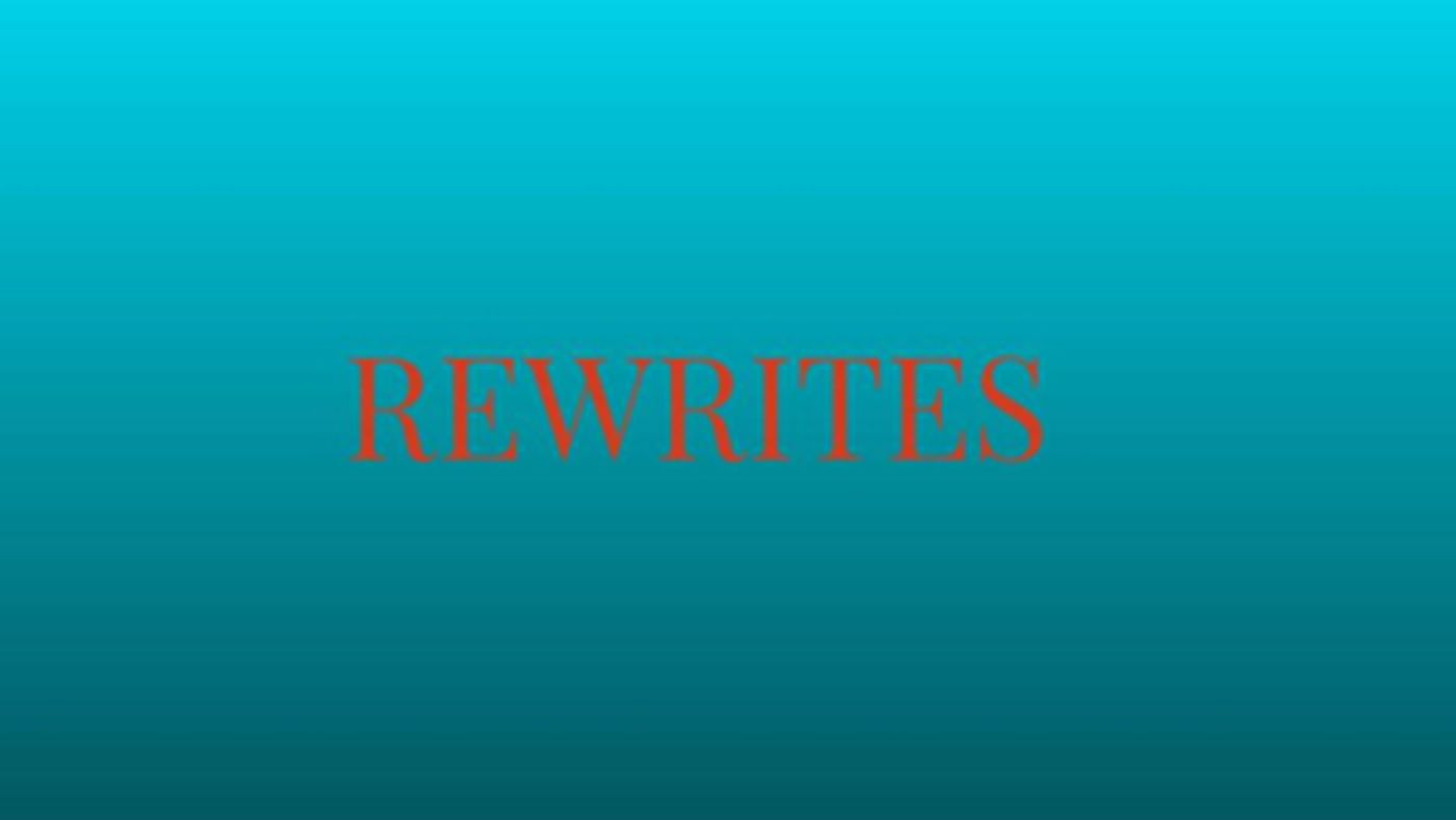 Student Blog: Rewrites  Image