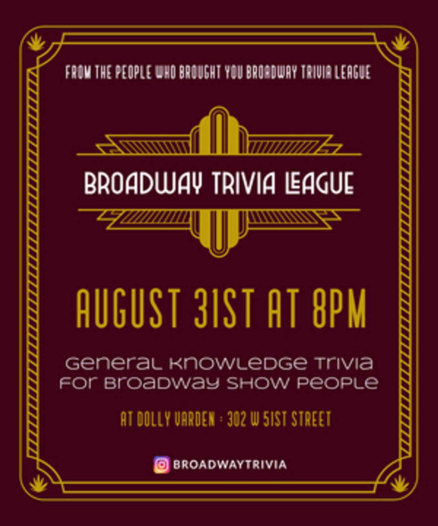 Broadway Trivia League Returns With New Events Broadway Trivia League Returns With New Events Image