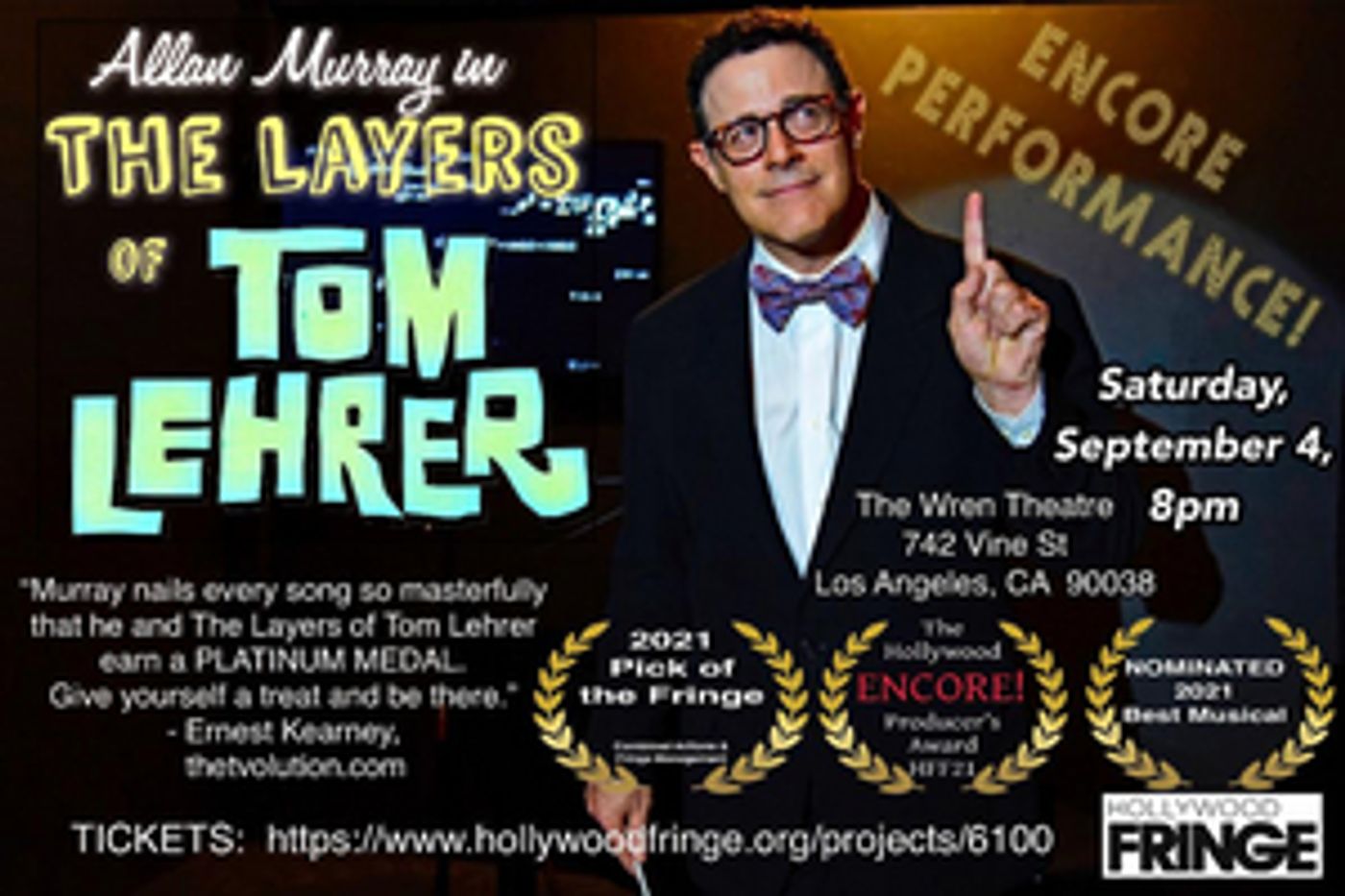 Interview: Allan Murray on Bringing THE LAYERS OF TOM LEHRER to HFF21 Interview: Allan Murray on Bringing THE LAYERS OF TOM LEHRER to HFF21 Image
